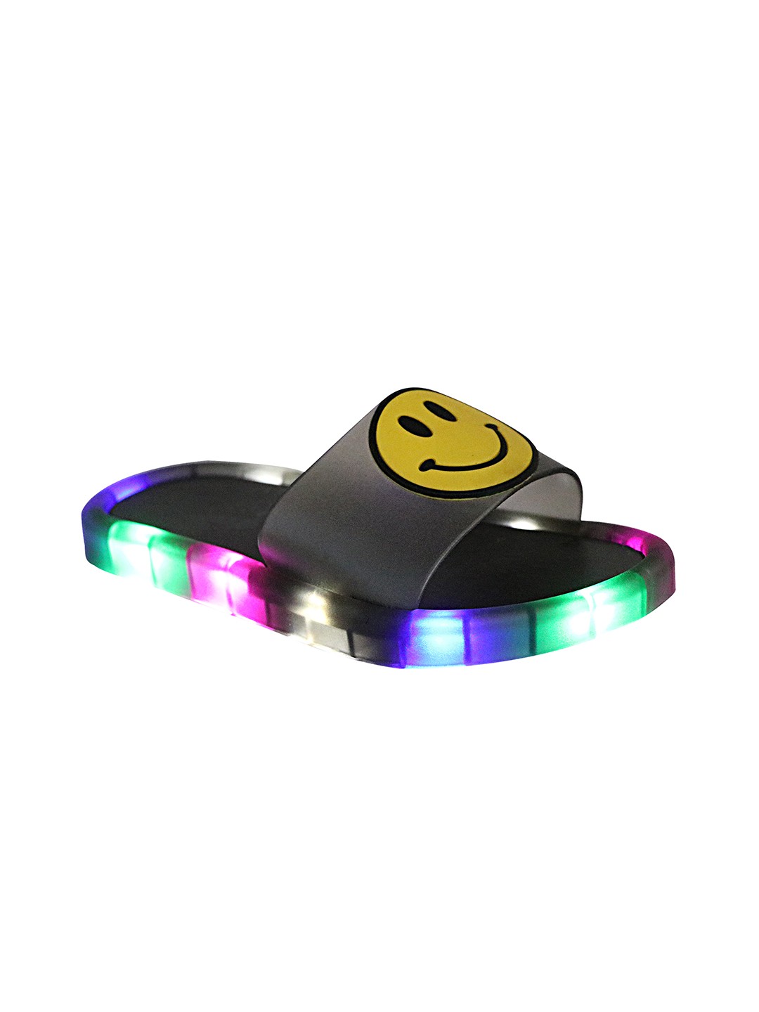 

Shoetopia Girls Black & Yellow Printed LED Sliders