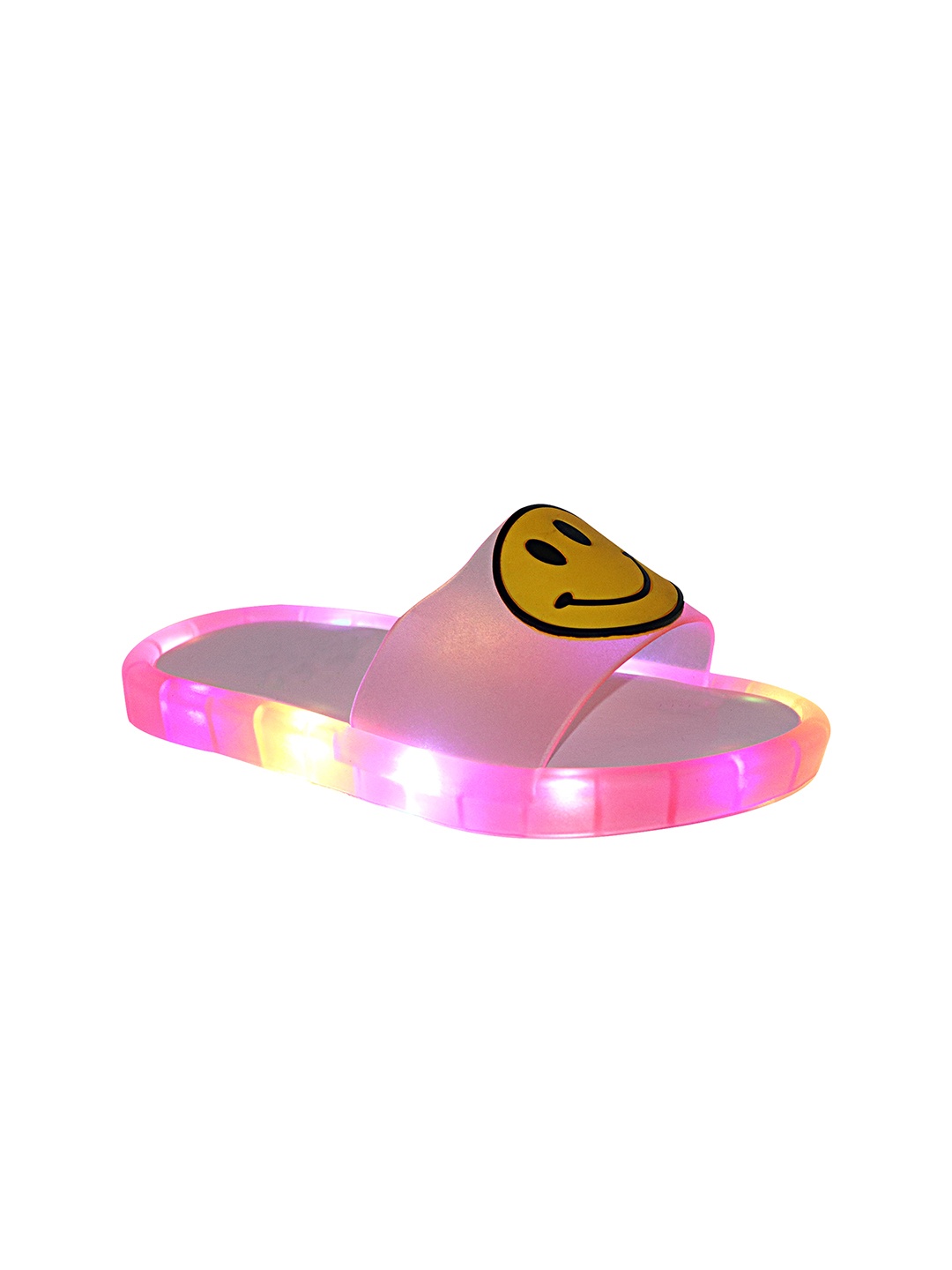 

Shoetopia Girls Yellow & Pink Printed LED Sliders