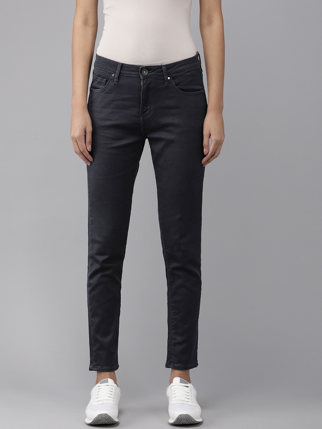 

SPYKAR Women Grey Adora Skinny Fit Mid-Rise Clean Look Stretchable Jeans
