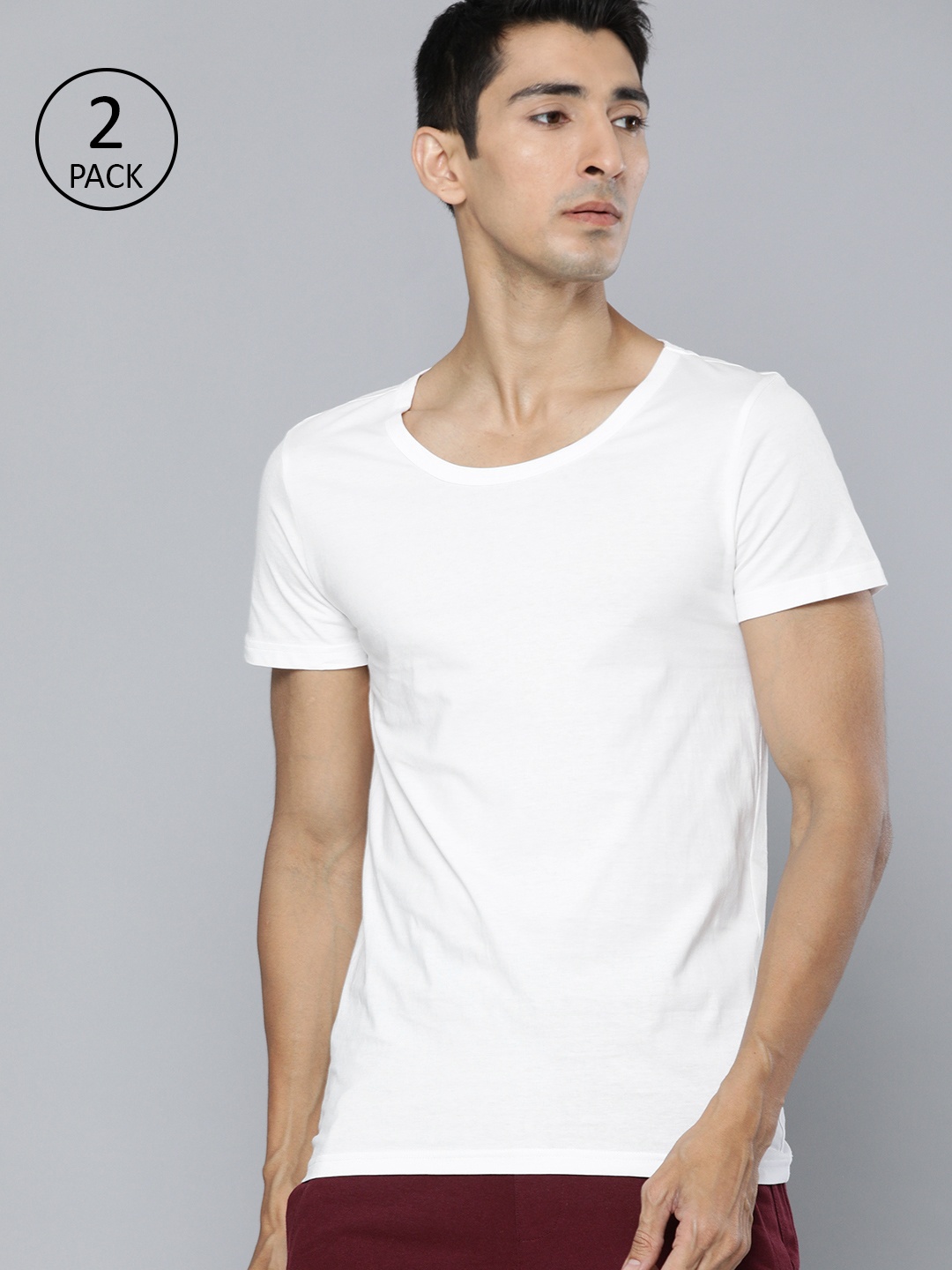 

Puma Men Pack of 2 White Solid Bsc Crew Innerwear Vests