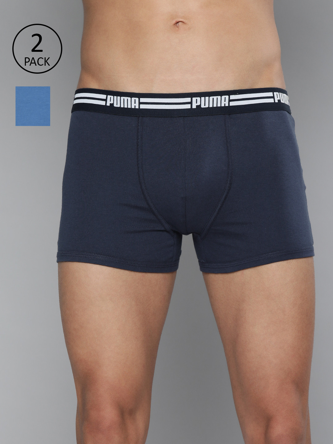 

Puma Men Pack of 2 Blue Solid Trunks 93212302