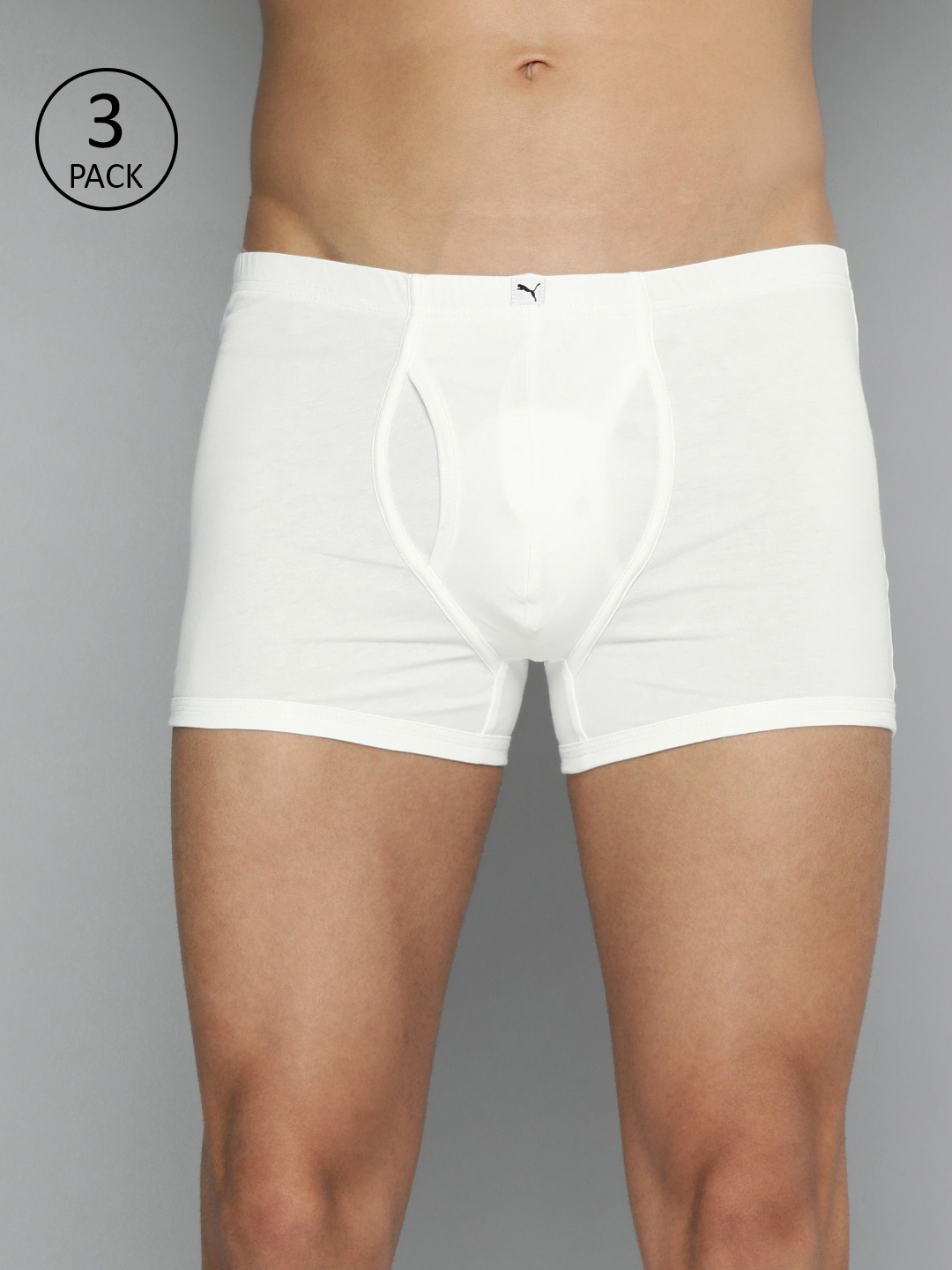 

Puma Men Pack of 3 White Solid Trunks 93212201