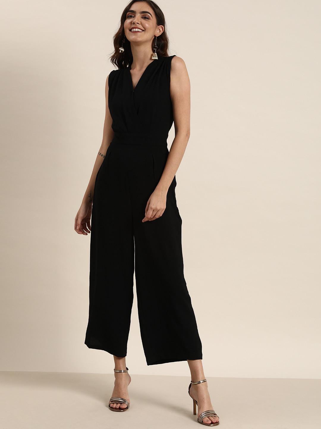 

all about you Women Black Solid Basic Jumpsuit