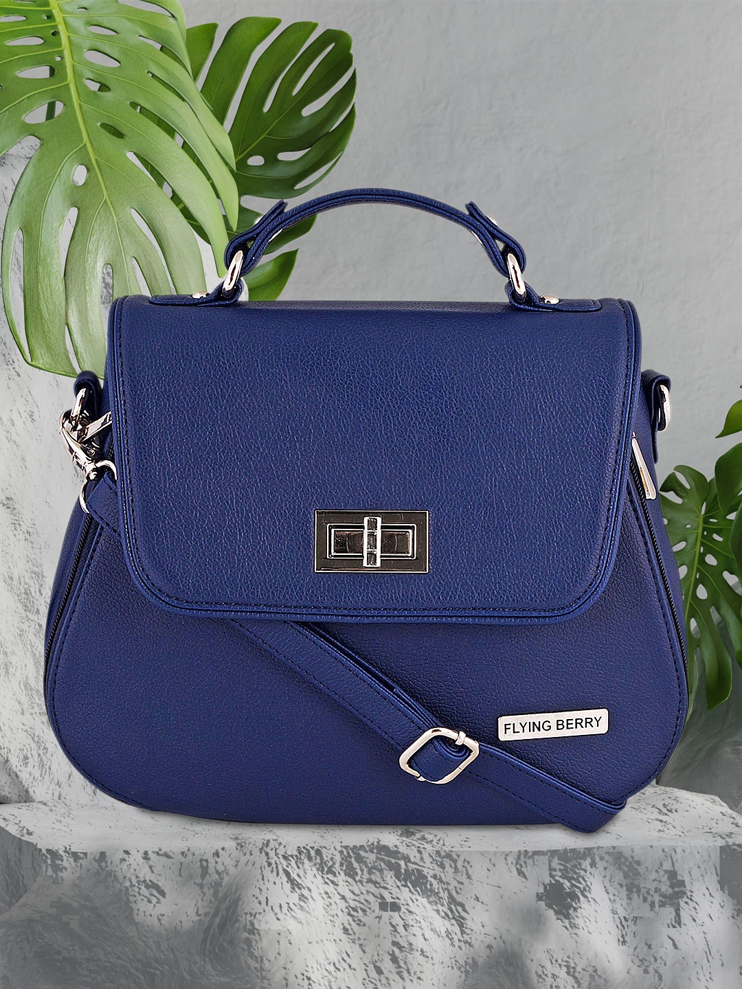 

FLYING BERRY Blue Solid Satchel