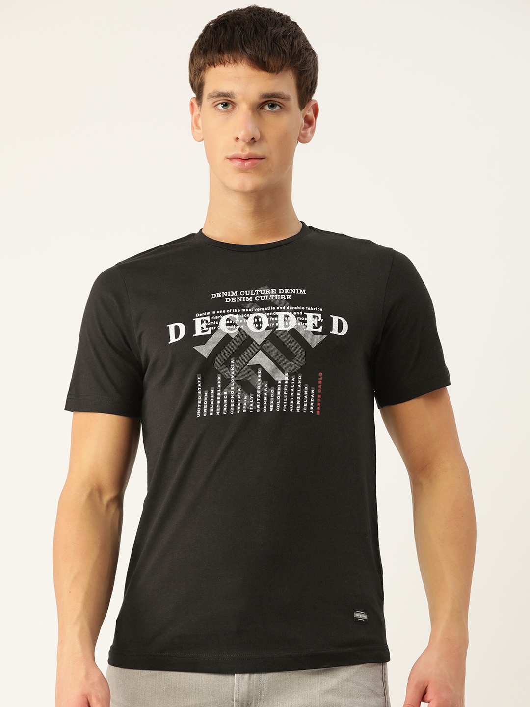 

Monte Carlo Men Black Printed Round Neck T-shirt
