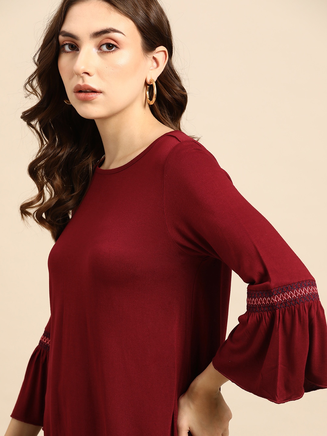 

all about you Women Maroon Solid Top