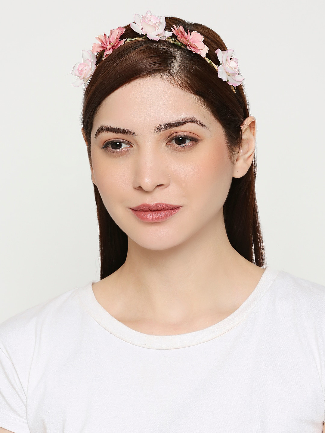 

OOMPH Pink Floral Embellished Hairband