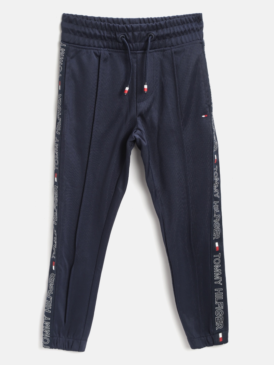 

Tommy Hilfiger Boys Navy Blue Joggers with Brand Logo Side Taping