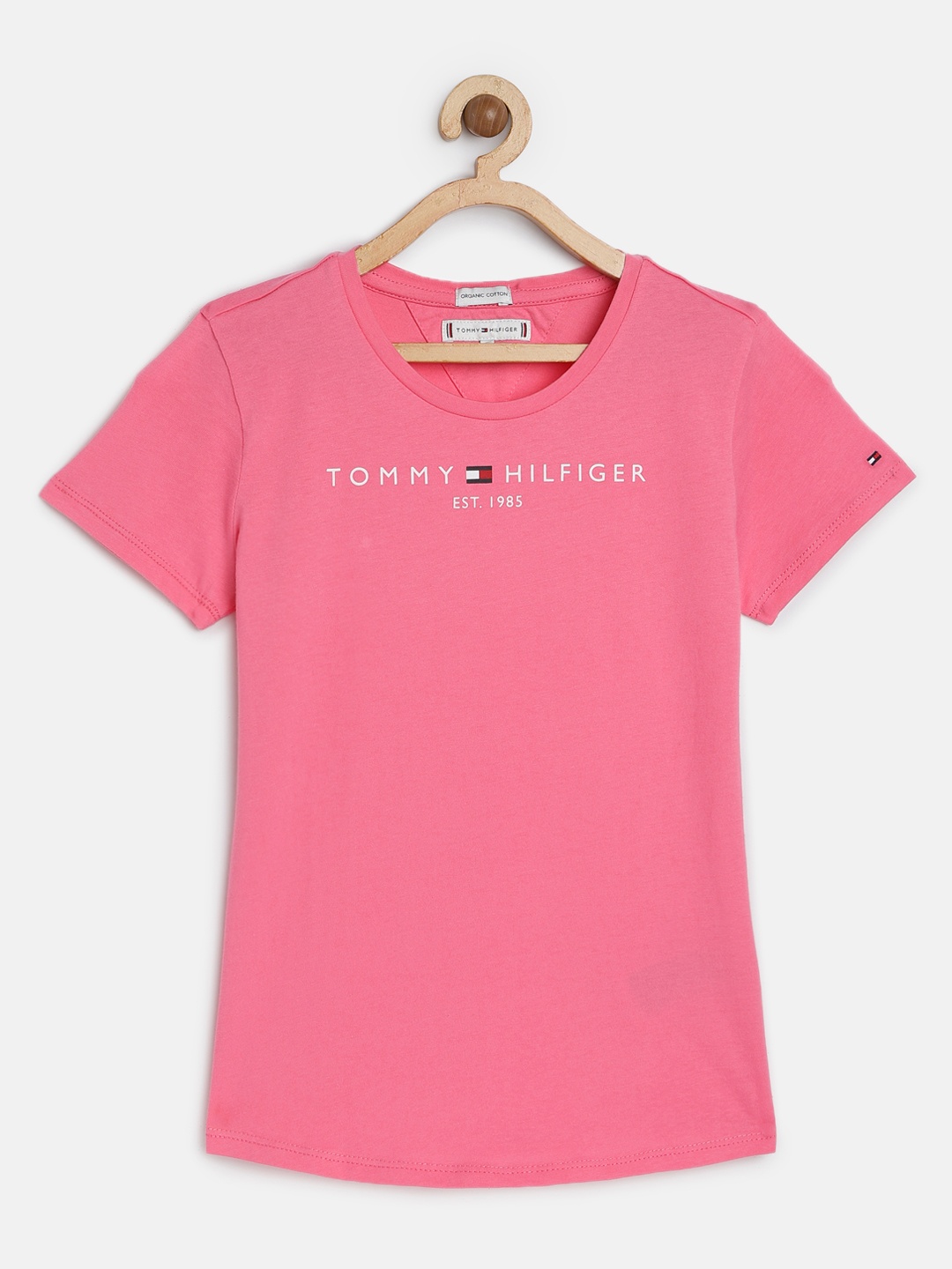 

Tommy Hilfiger Girls Pink Printed Round Neck T-shirt