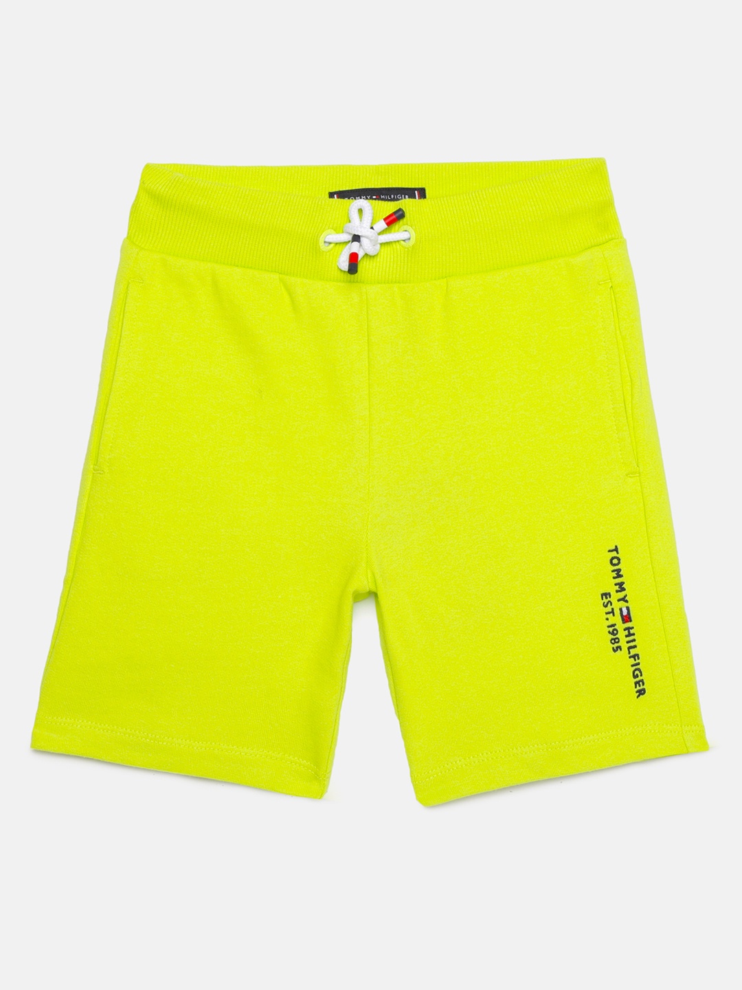 

Tommy Hilfiger Boys Lime Green Solid Organic Cotton Sustainable Regular Shorts