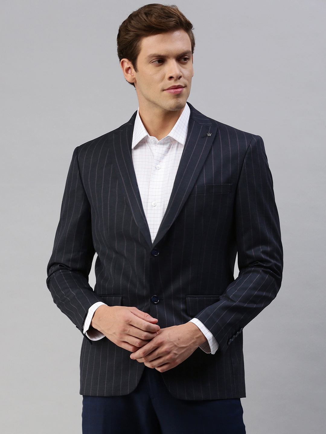 

Louis Philippe Men Black Solid Single-Breasted Formal Blazer