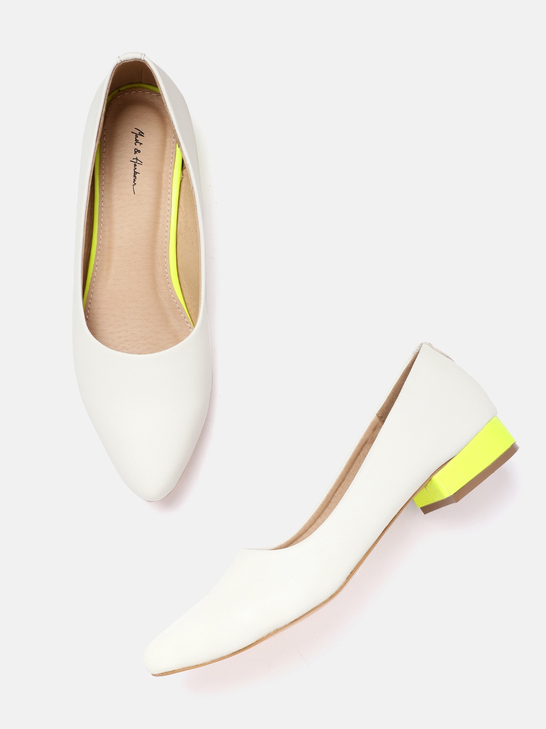 

Mast & Harbour Women Off-White Solid Ballerinas