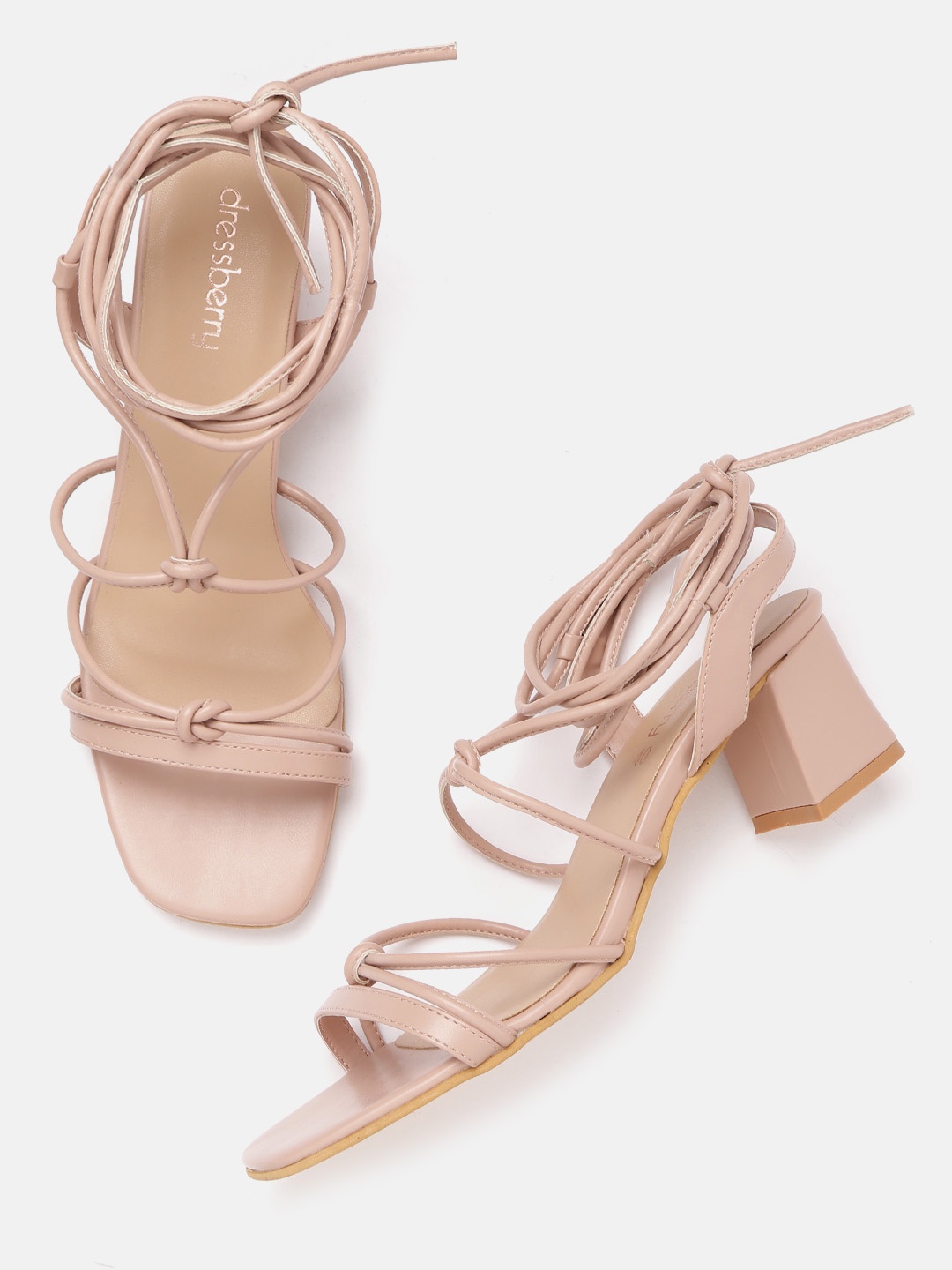 

DressBerry Women Pink Solid Block Heels