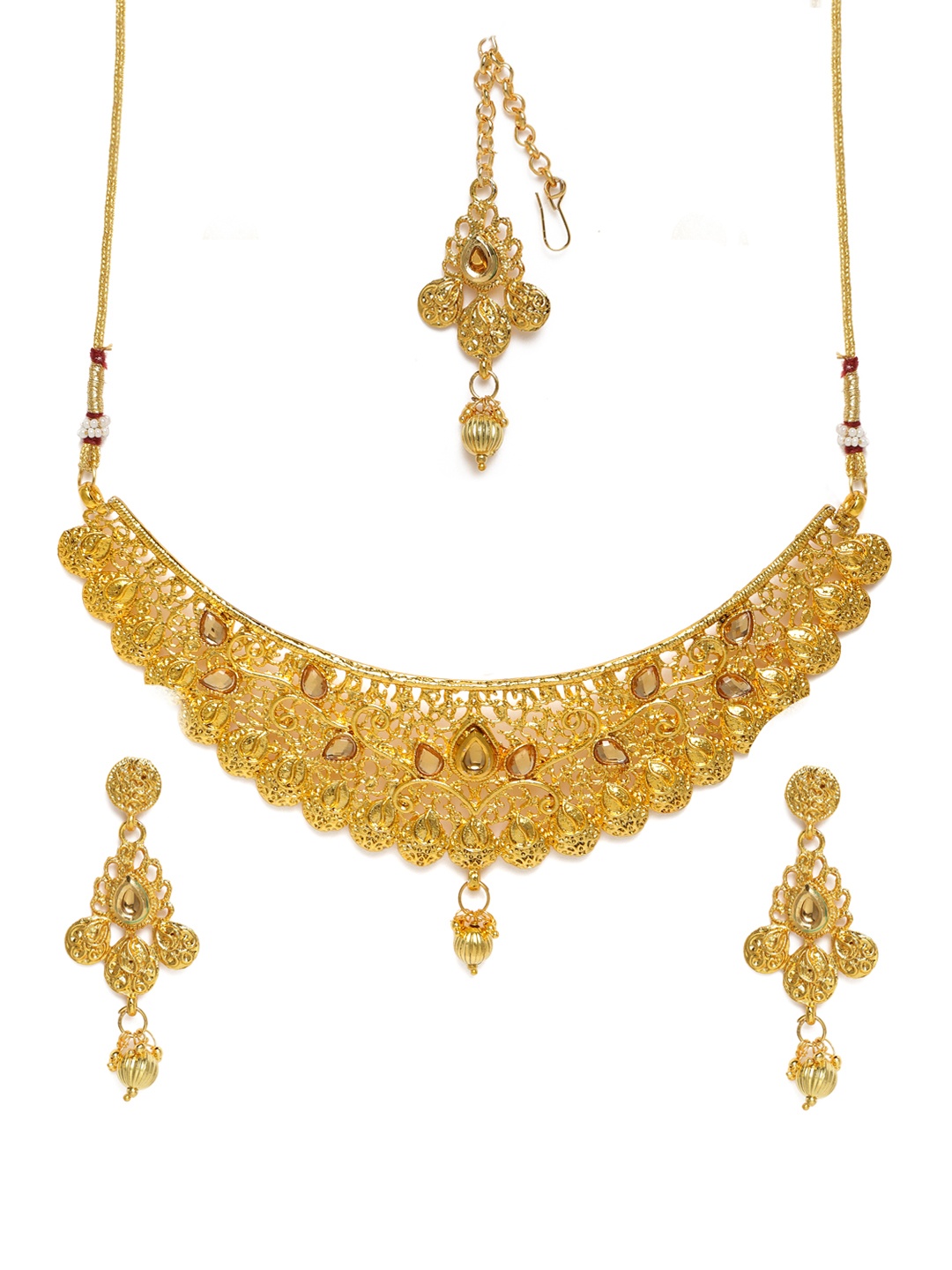

Kord Store Gold-Plated Studded Choker Jewellery Set