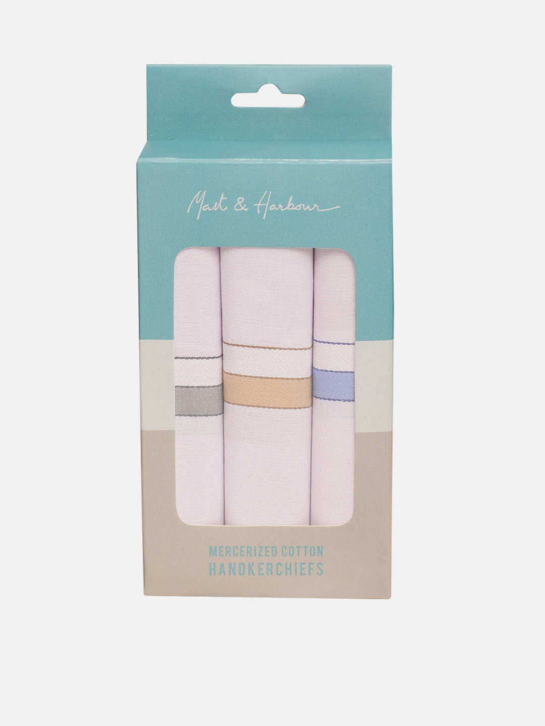 

Mast & Harbour Men Set of 3 Handkerchief, White
