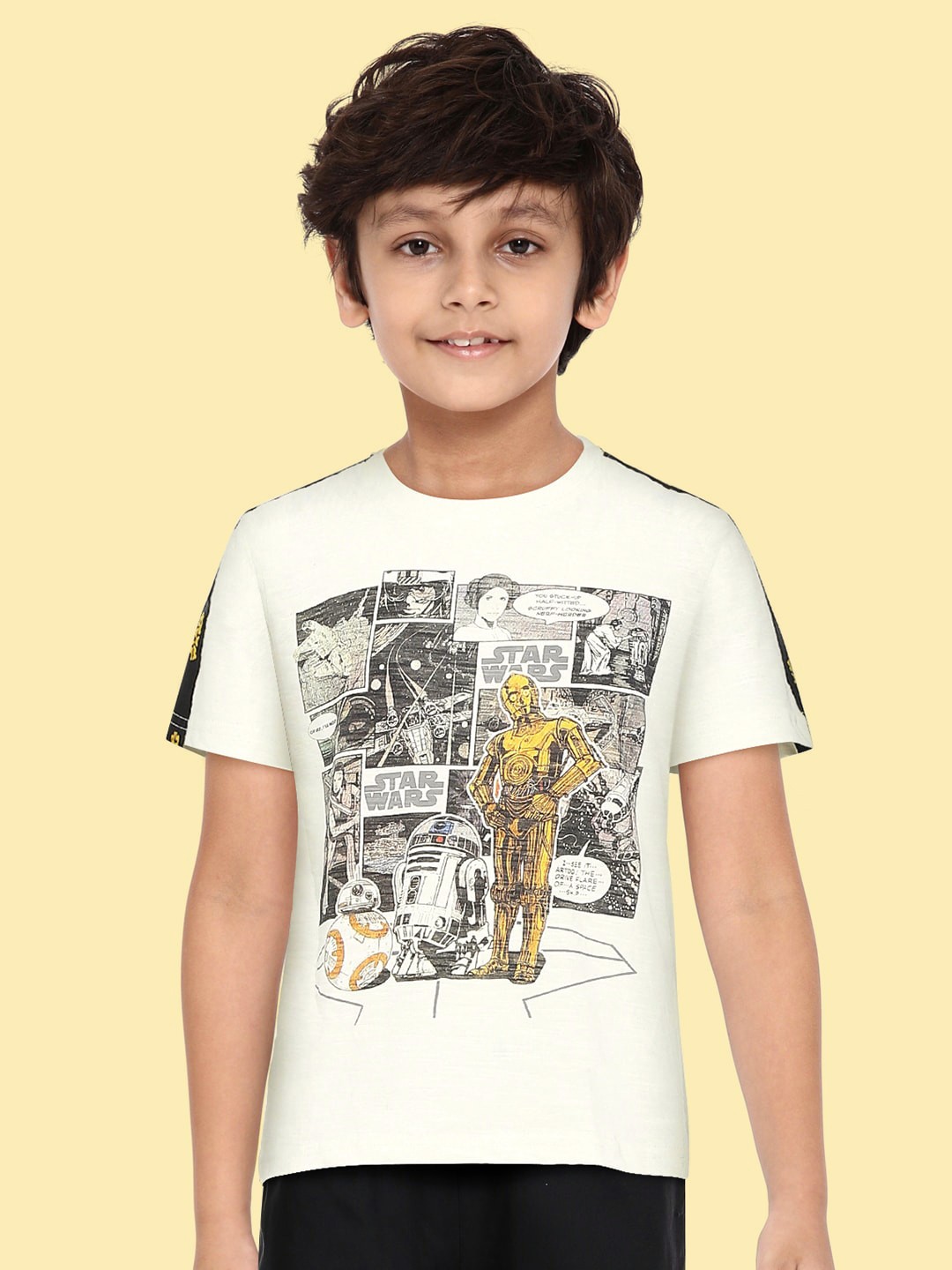 

Colt Boys White & Grey Printed Round Neck T-shirt