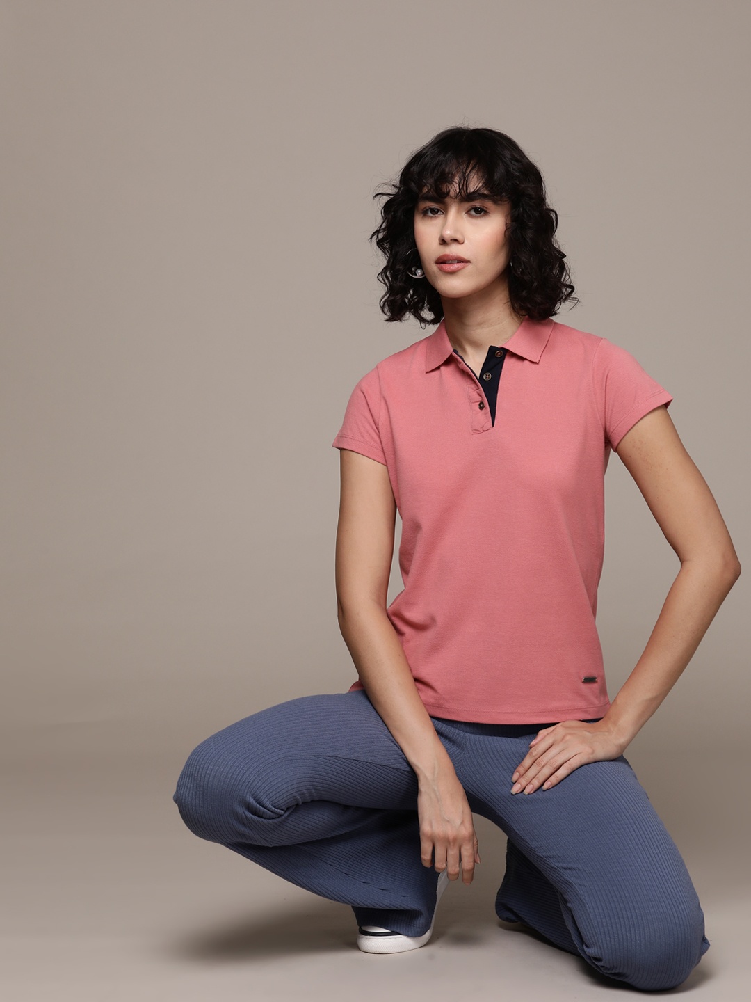 

The Roadster Lifestyle Co. Polo Collar T-shirt, Pink