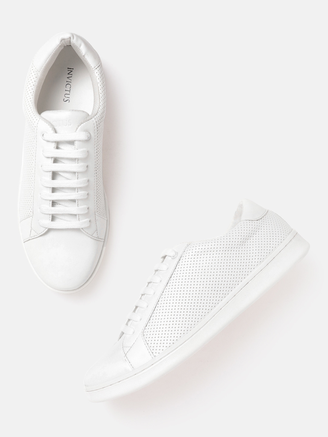 

INVICTUS Men White Perforations Sneakers