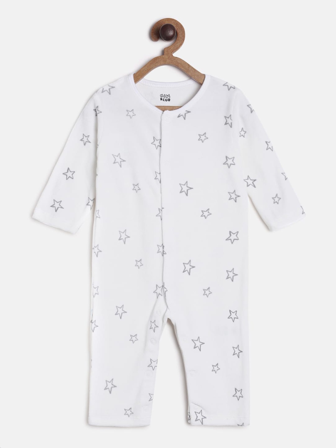 

MINI KLUB Infant Boys White & Grey Printed Romper