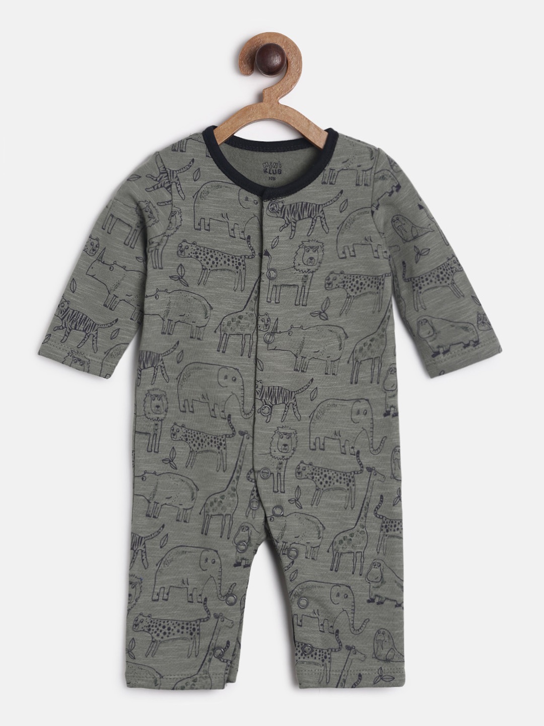 

MINI KLUB Infant Boys Grey & Black Printed Rompers
