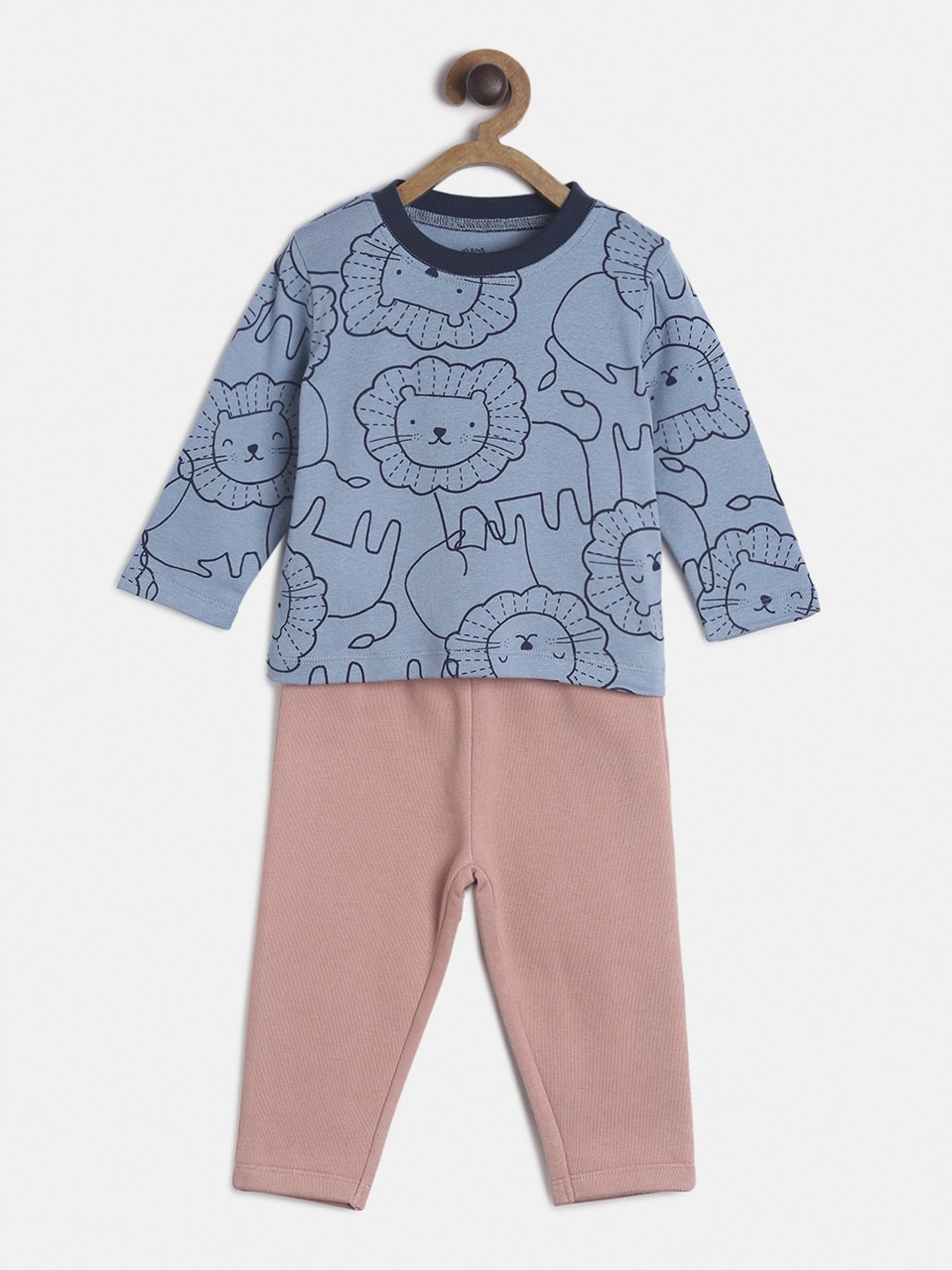 

MINI KLUB Boys Pink & Blue Printed Top with Trousers
