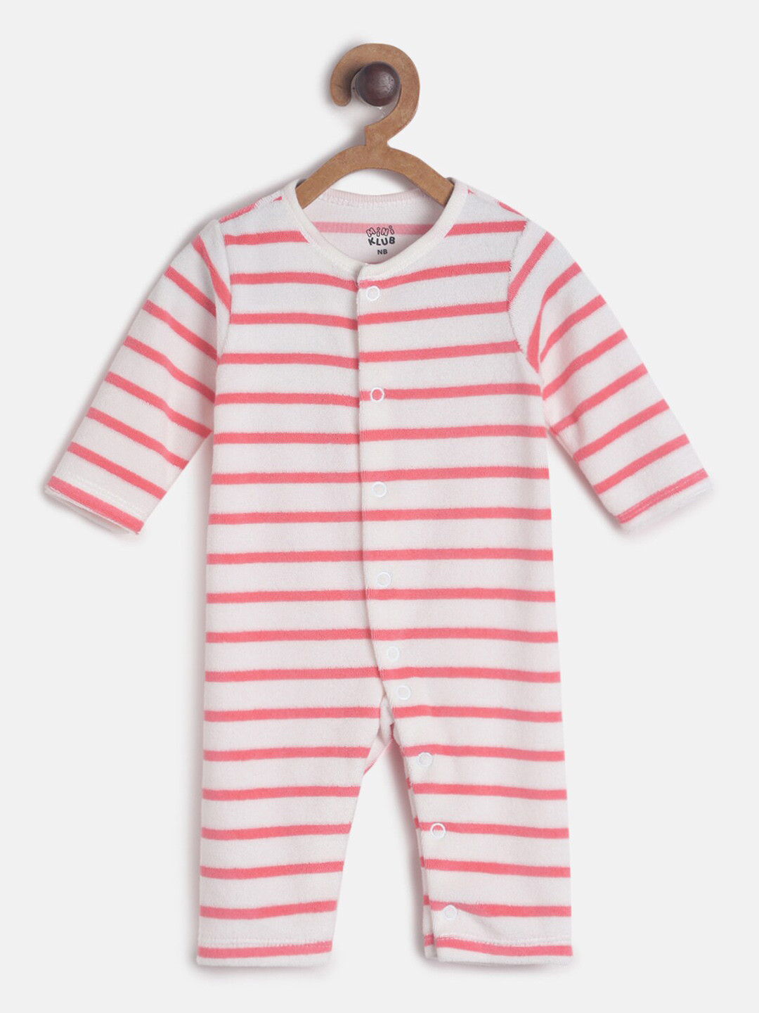 

MINI KLUB Infant Girls White & Pink Striped Rompers