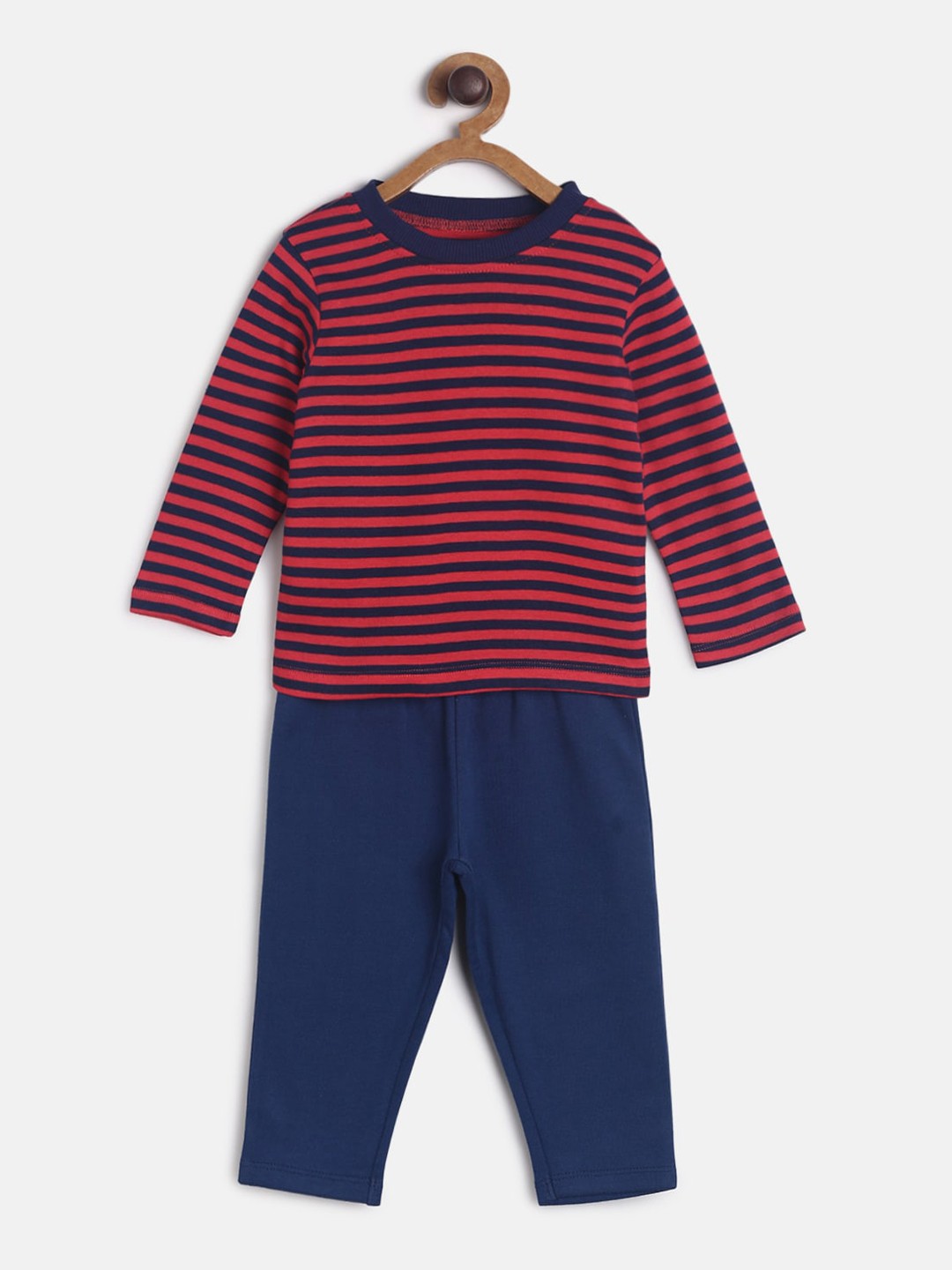 

MINI KLUB Boys Red & Blue Striped Cotton Top with Trousers