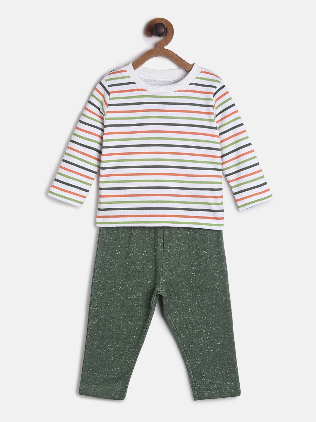 

MINI KLUB Boys White & Green Striped T-shirt with Pyjamas
