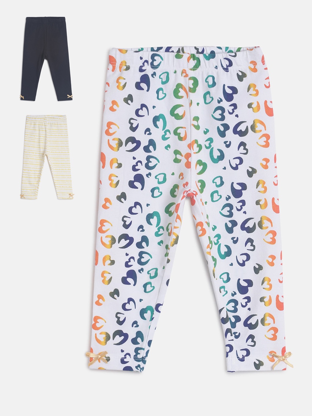 

MINI KLUB Infant Girls Pack Of 3 Ankle-Length Leggings, White