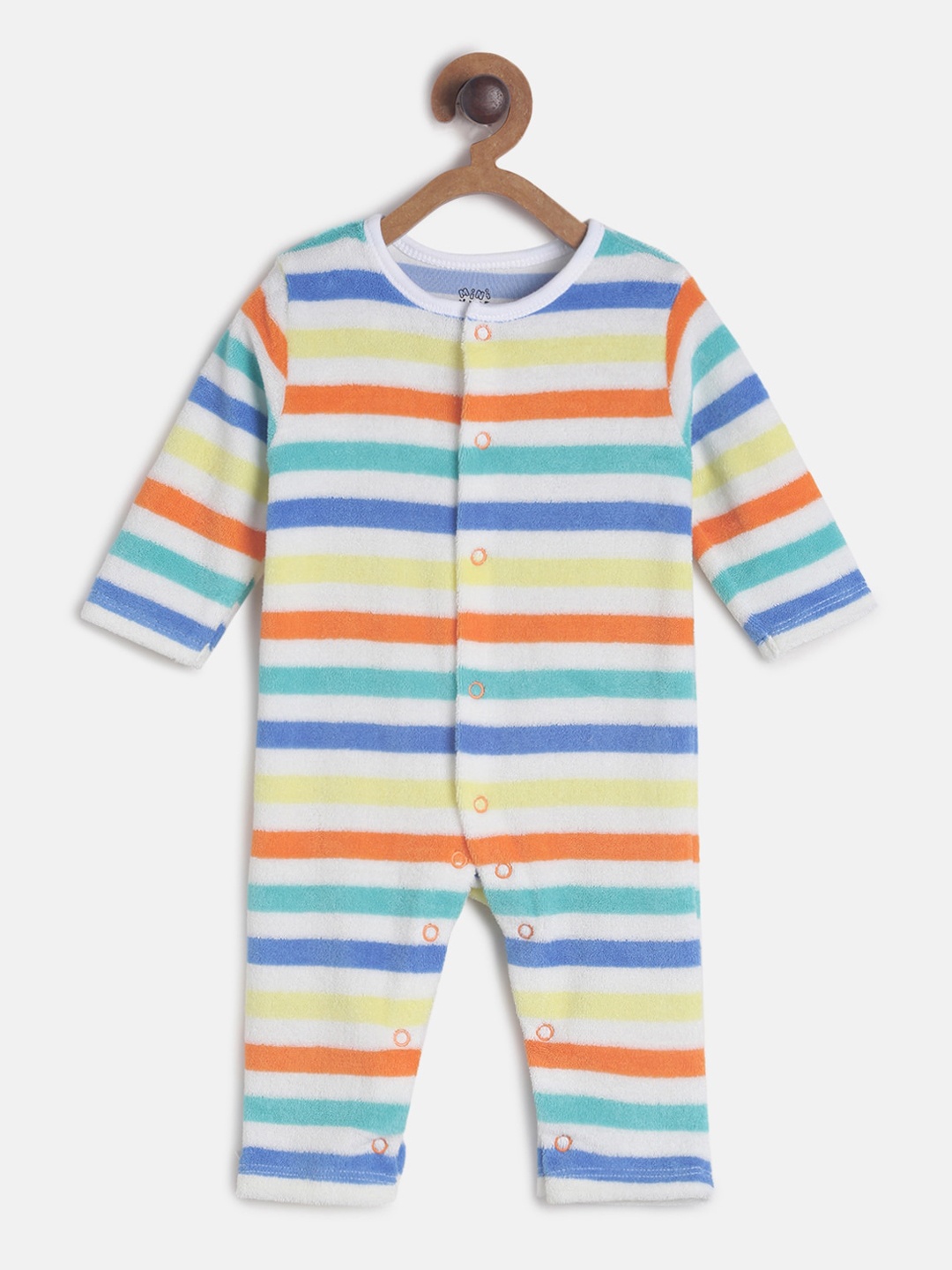 

MINI KLUB Infant Boys White & Yellow Striped Rompers