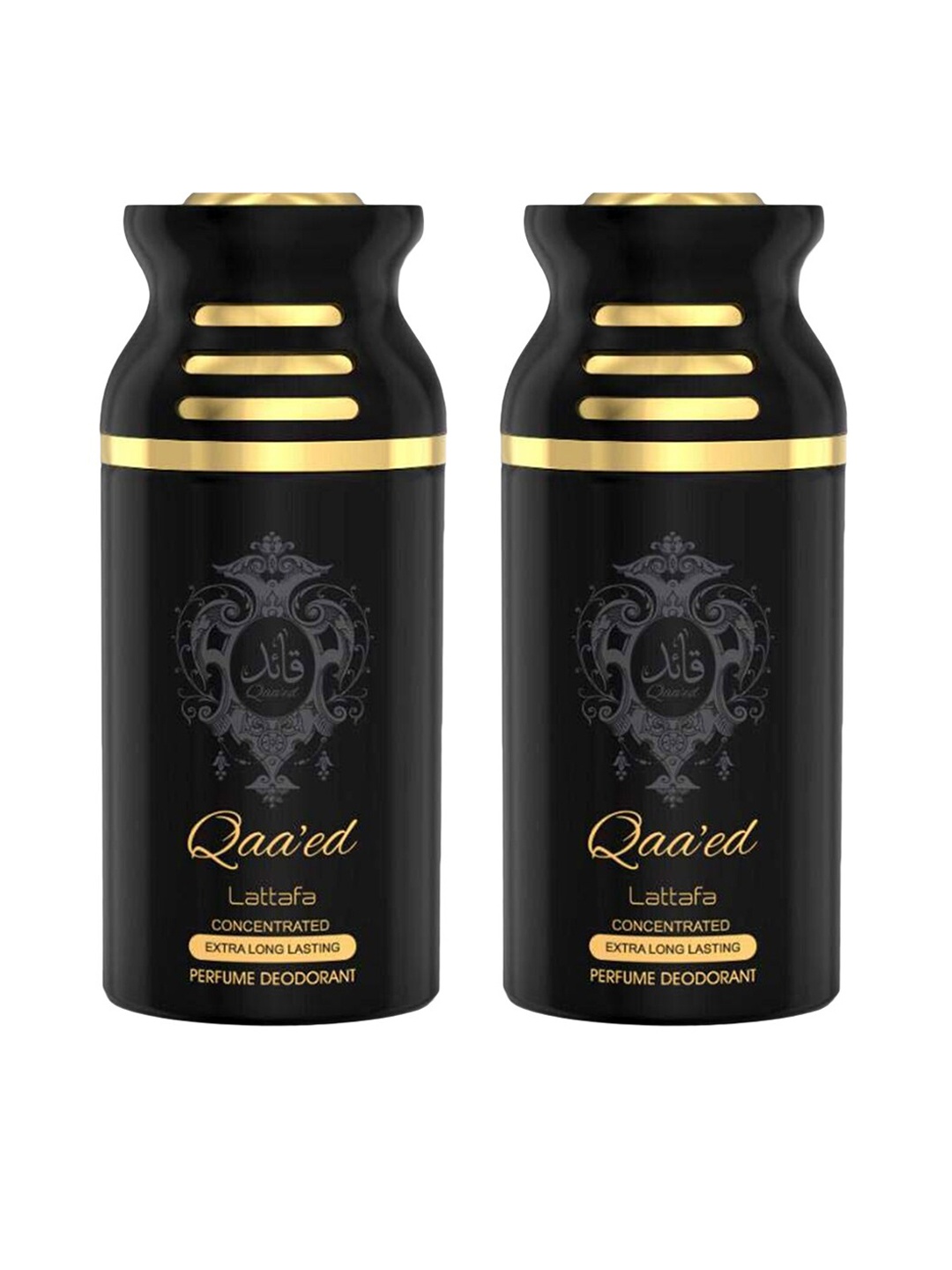 

Lattafa Unisex Set of 2 QAEED Perfumed Bodyspray Deodorant 250ml, Black