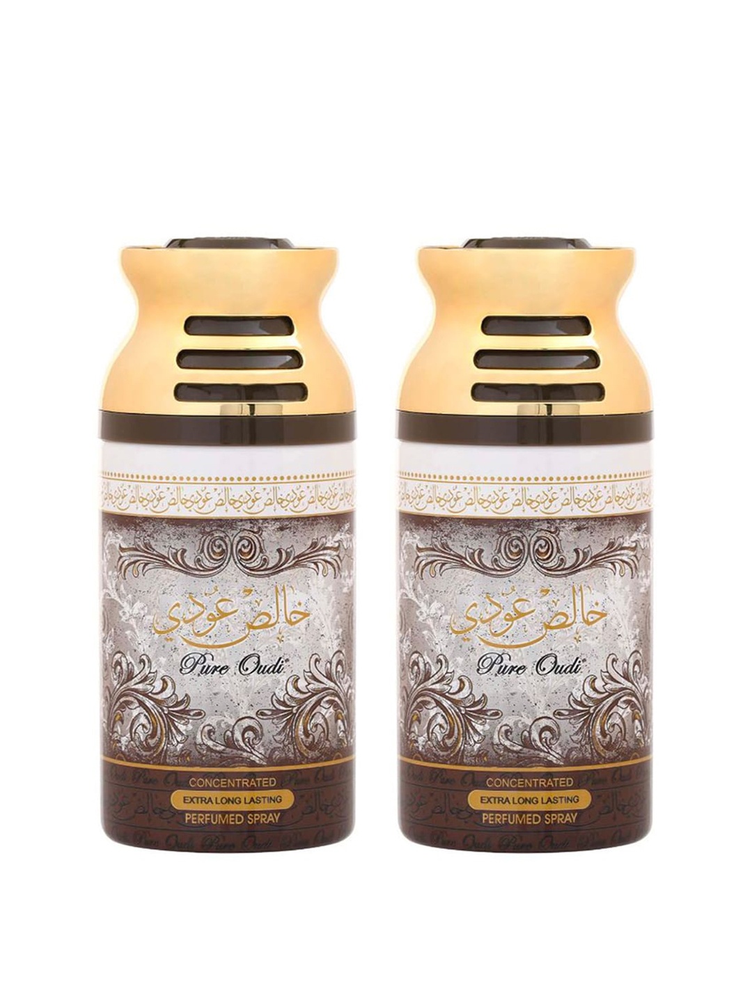 

Lattafa Unisex PURE OUDI Deodorant Perfumed Body Spray 250ml Combo of 2, White