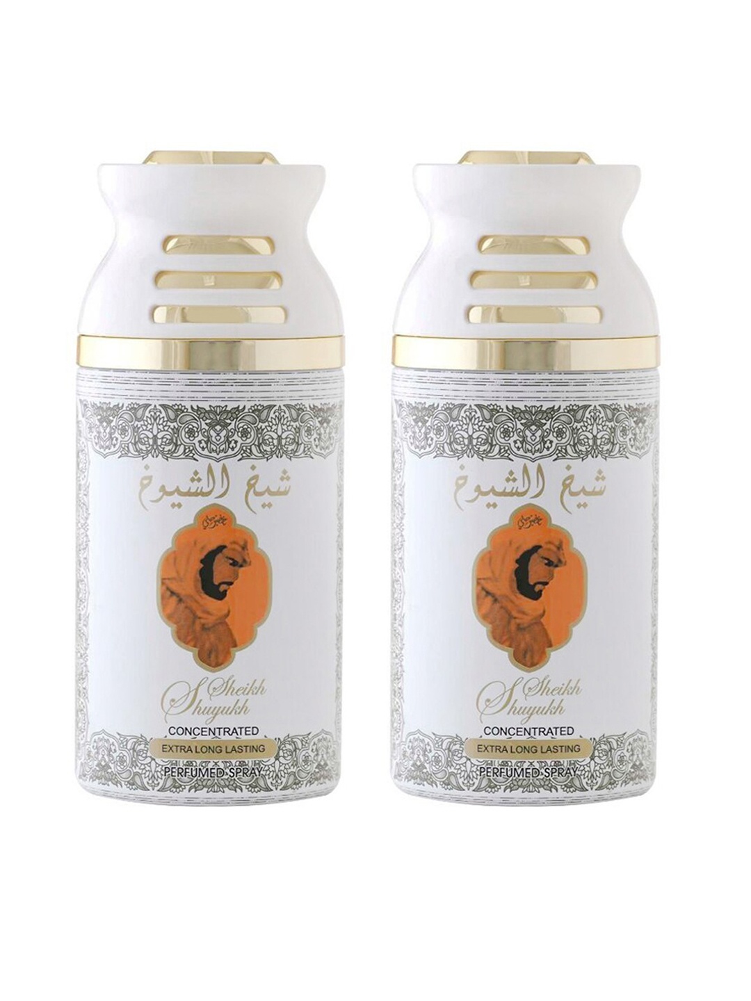 

Lattafa Unisex Set of 2 Sheikh Al Shuyukh KUSUSI Deodorant Perfumed Bodyspray 250ml, White