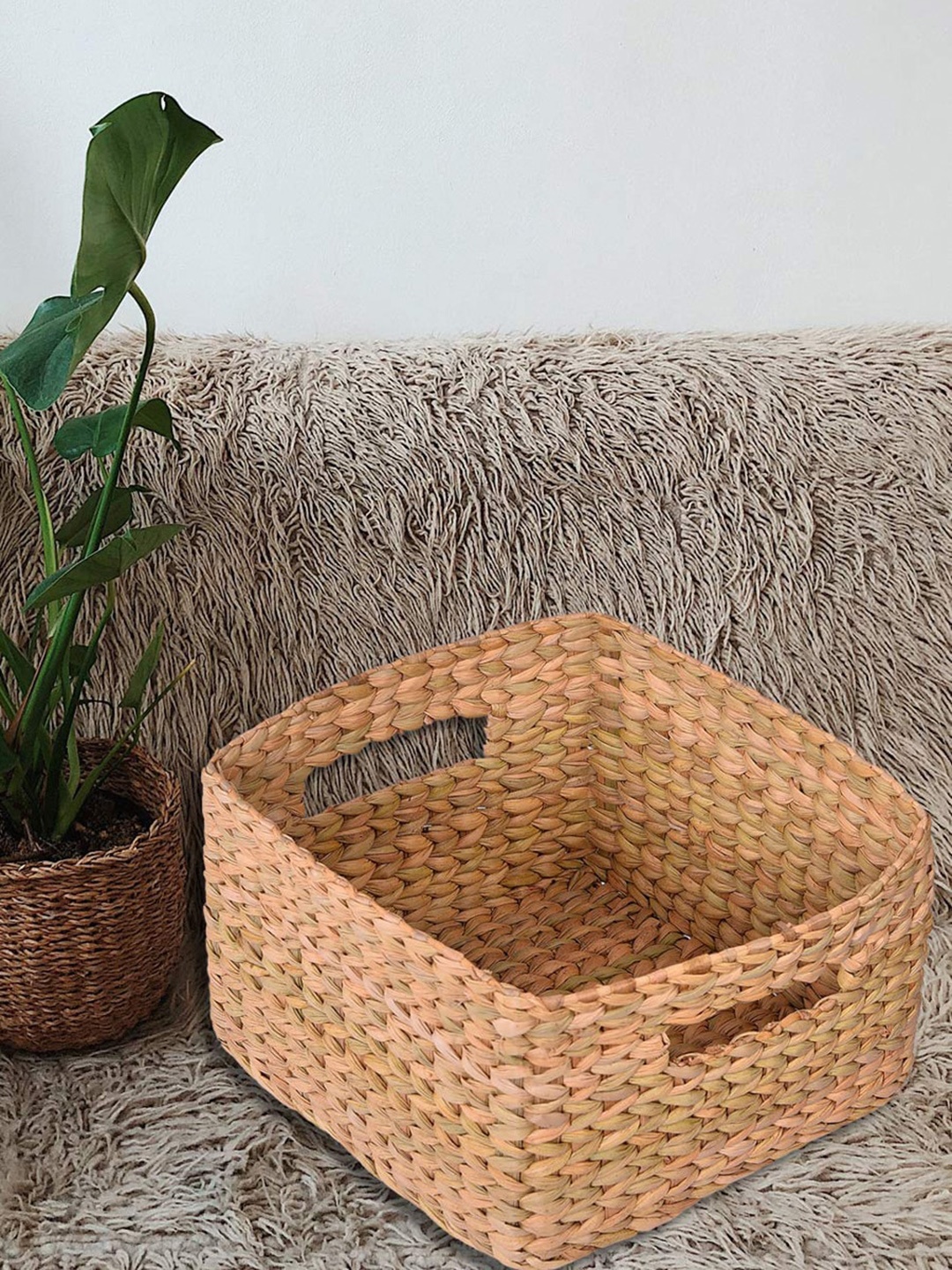 

NOW & ZEN Beige Woven Eco-Friendly Sustainable Tote Storage Basket Organiser