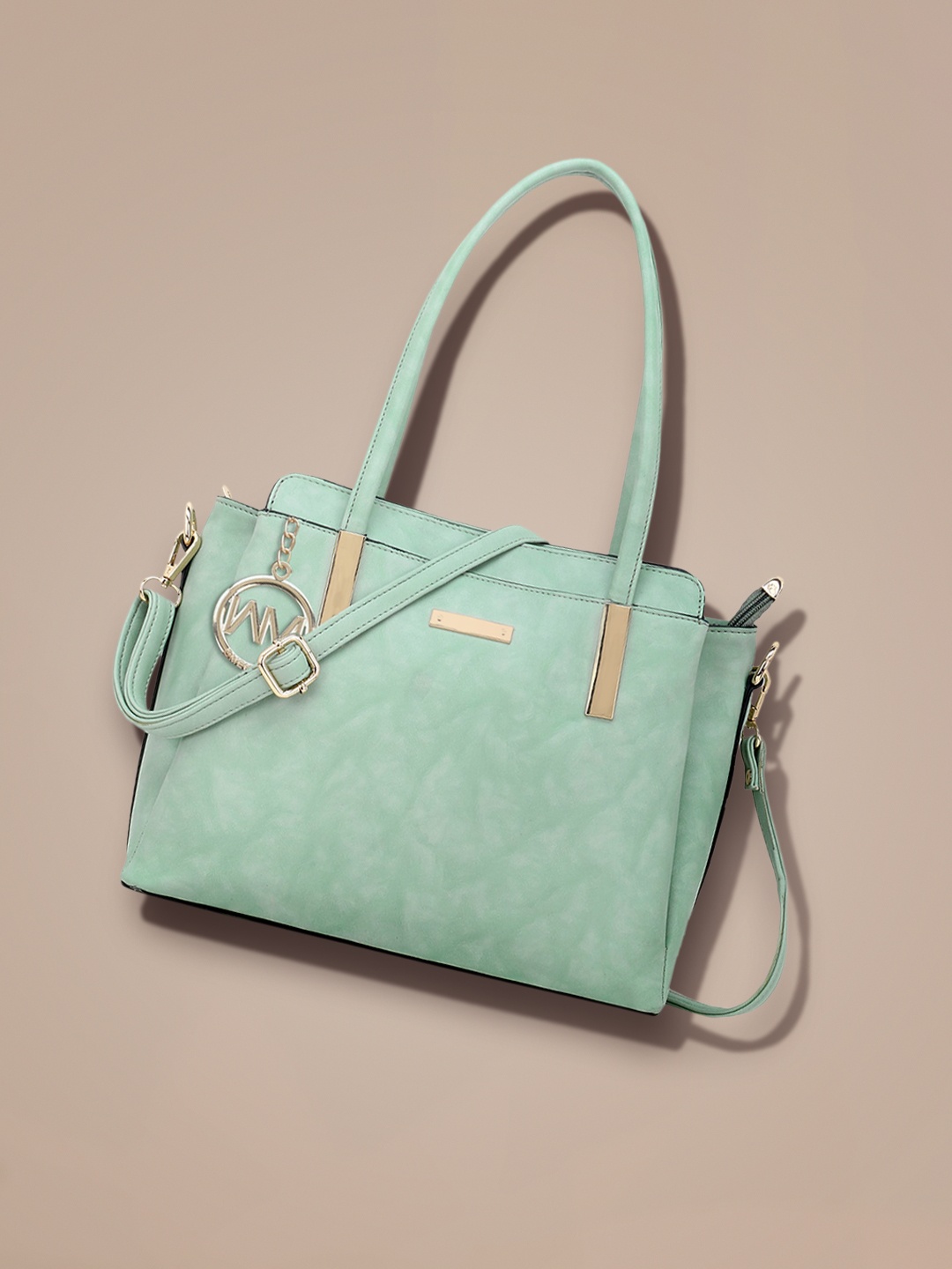 

WOMEN MARKS Green Solid Handheld Bag