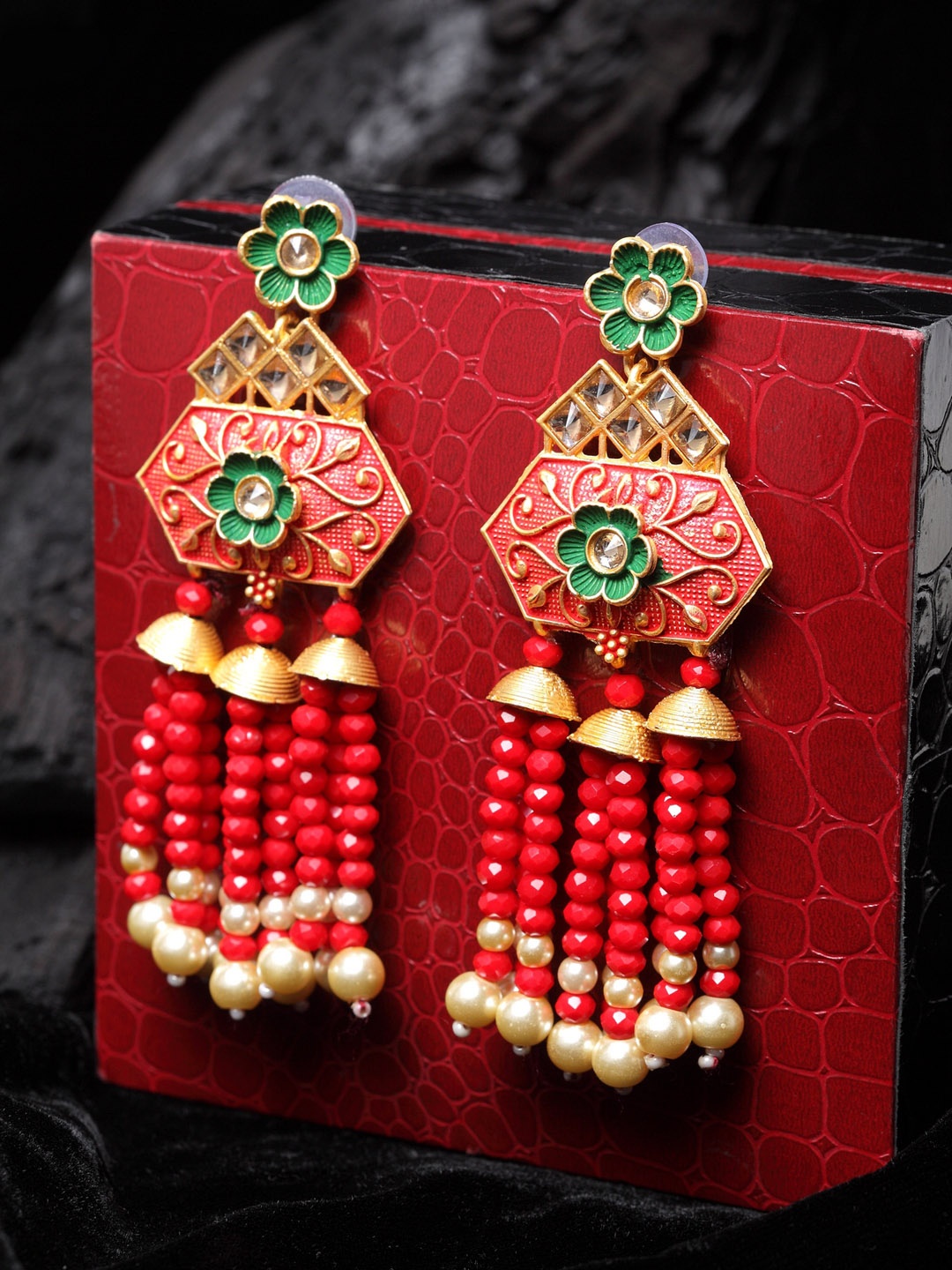 

PANASH Gold-Toned Geometric Drop Earrings