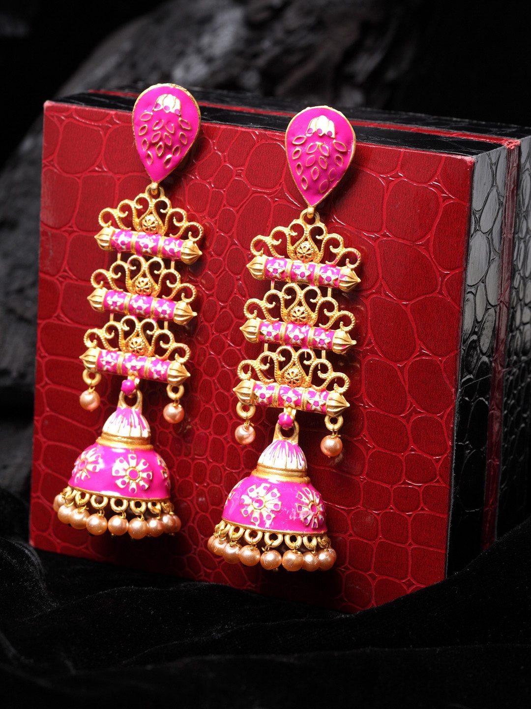 

PANASH Gold-Toned Contemporary Jhumkas