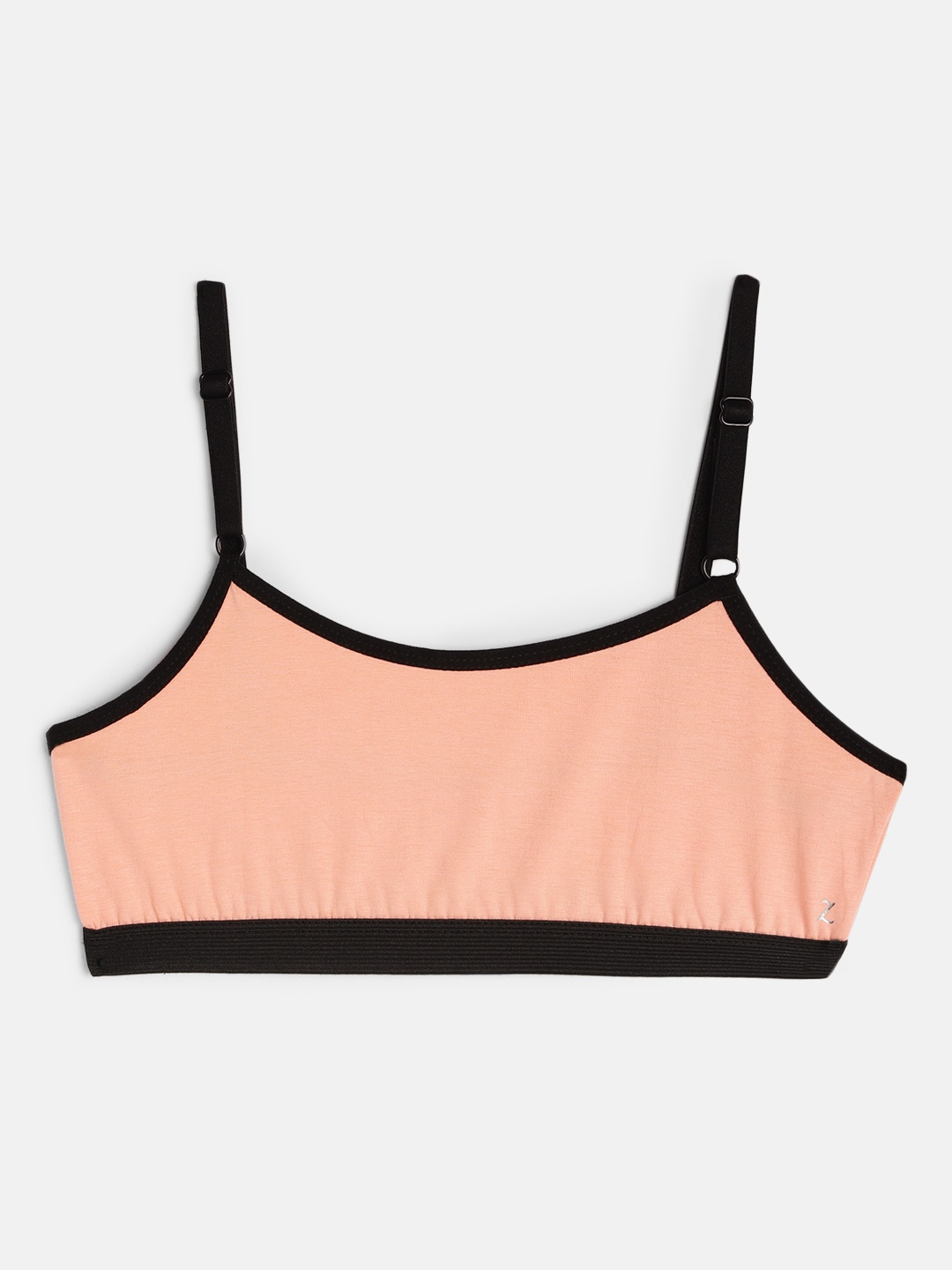

Zalza Girls Peach-Coloured Solid Non-Wired Non Padded Organic Cotton Bralette Bra