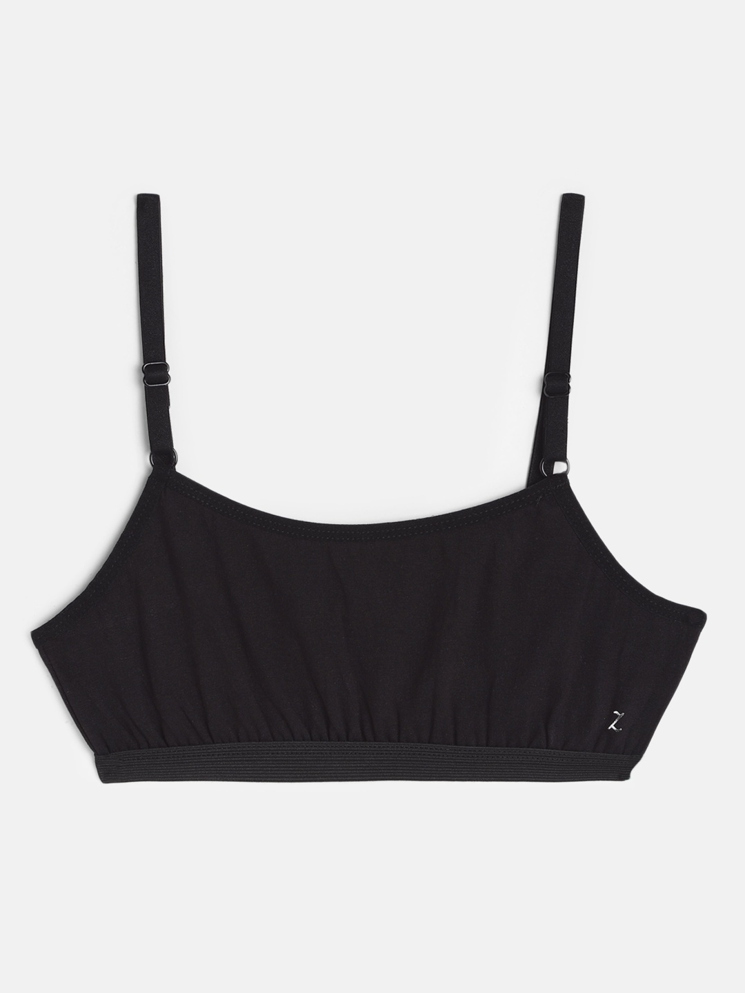 

Zalza Girls Black Solid Non-Wired Non Padded Organic Cotton Bralette Bra