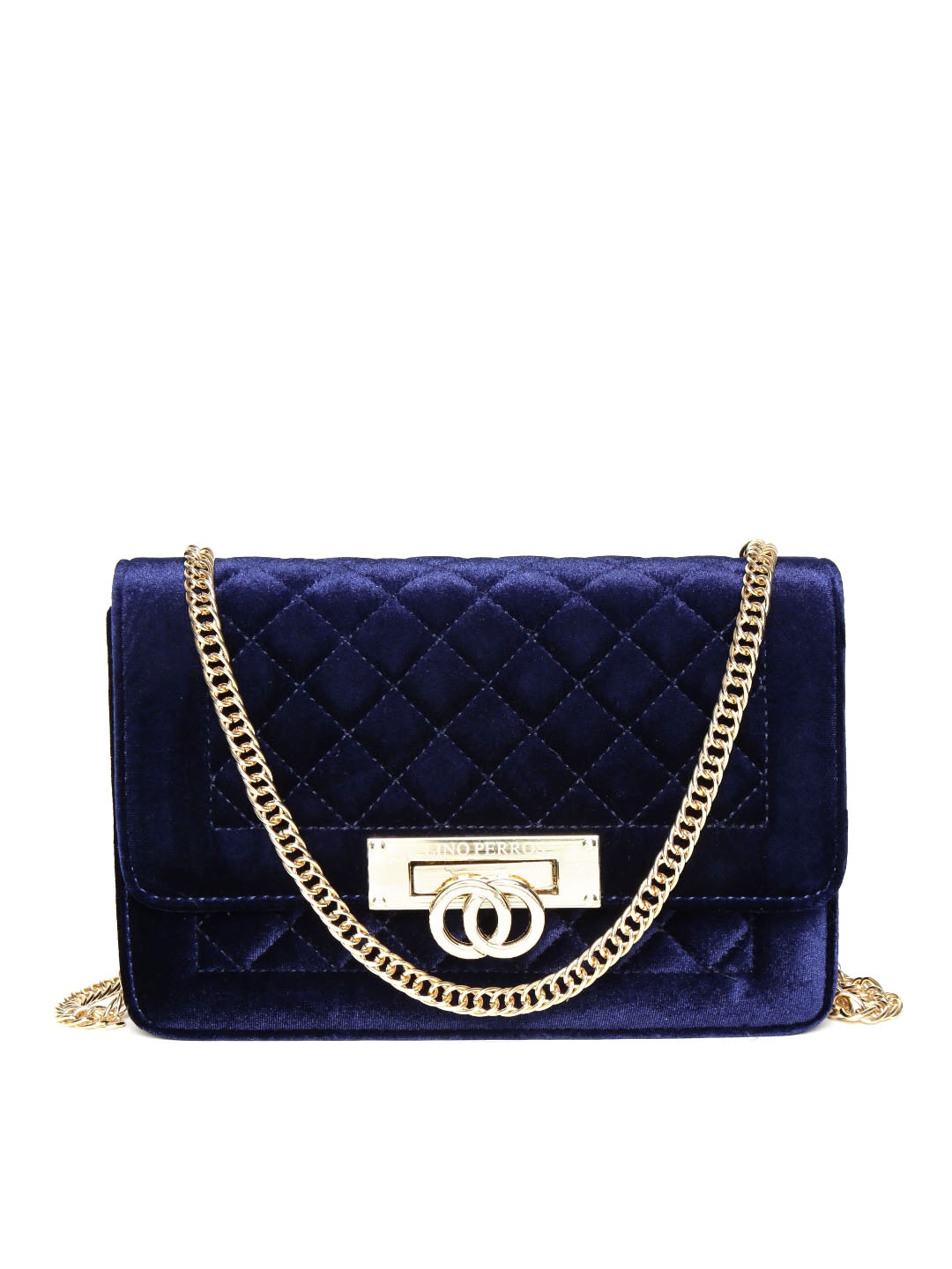 

Lino Perros Navy Quilted Sling Bag, Navy blue