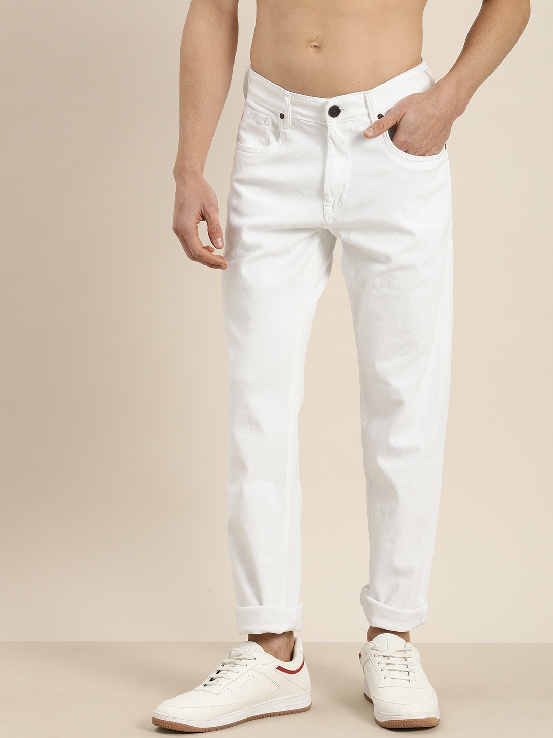 

Moda Rapido Men White Slim Fit Mid-Rise Clean Look Stretchable Jeans