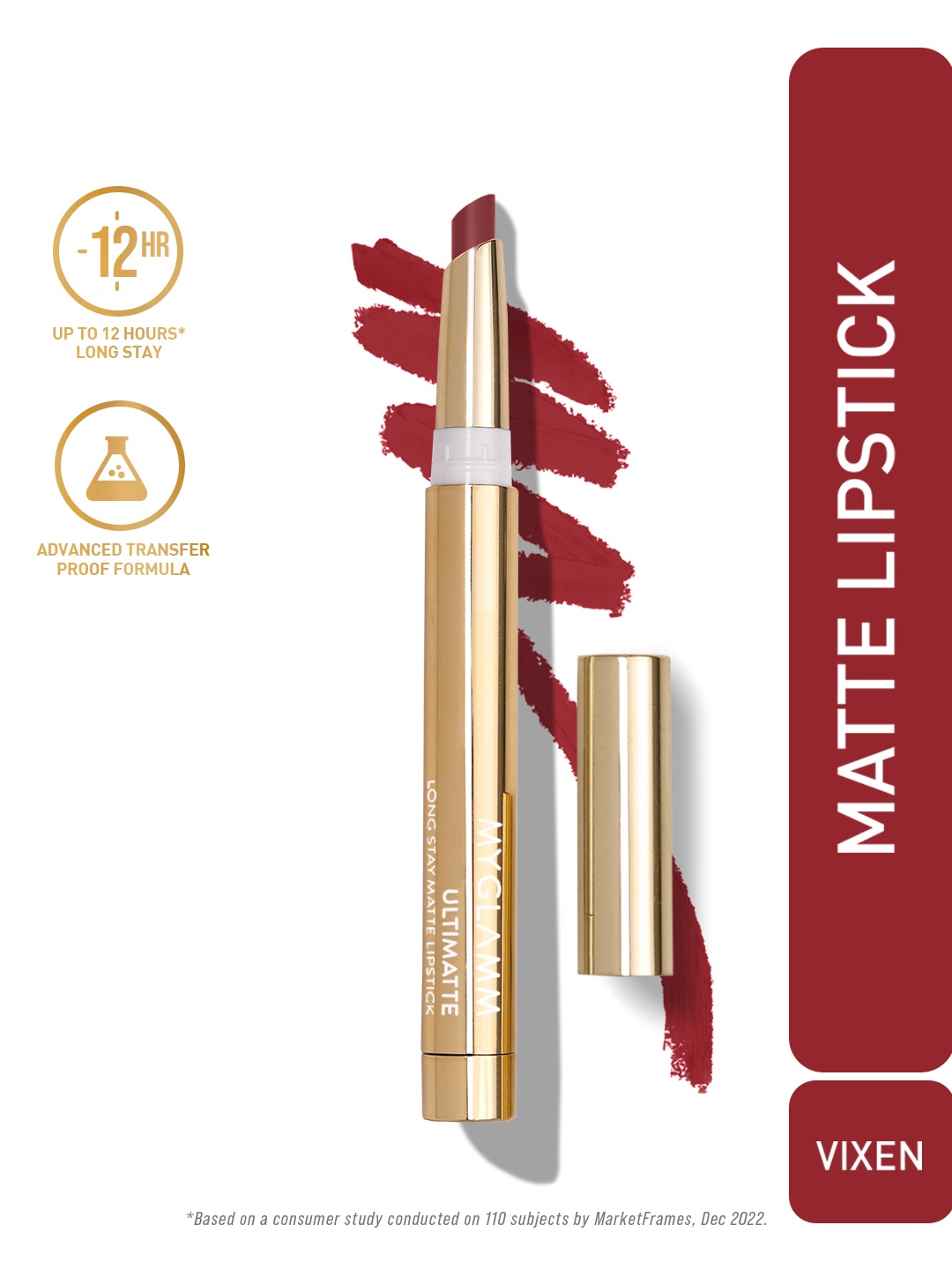

MyGlamm Ultimatte Long Stay Matte Lipstick - Vixen, Purple