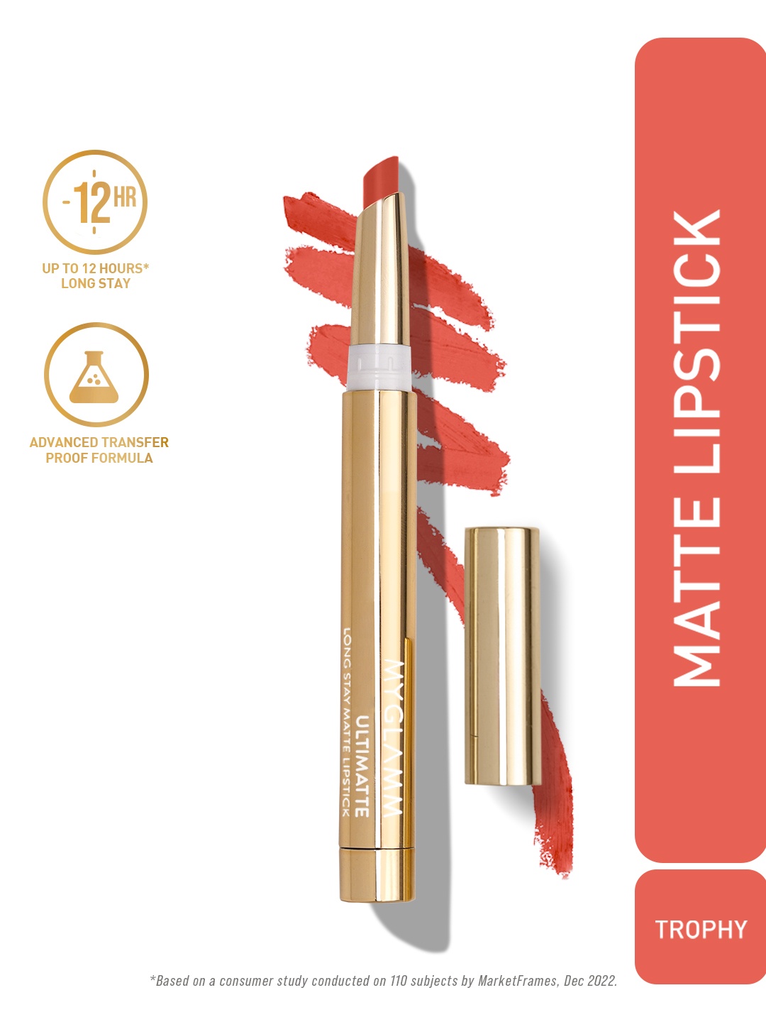 

MyGlamm Ultimatte Long Stay Matte Lipstick-Trophy-1.3g, Pink