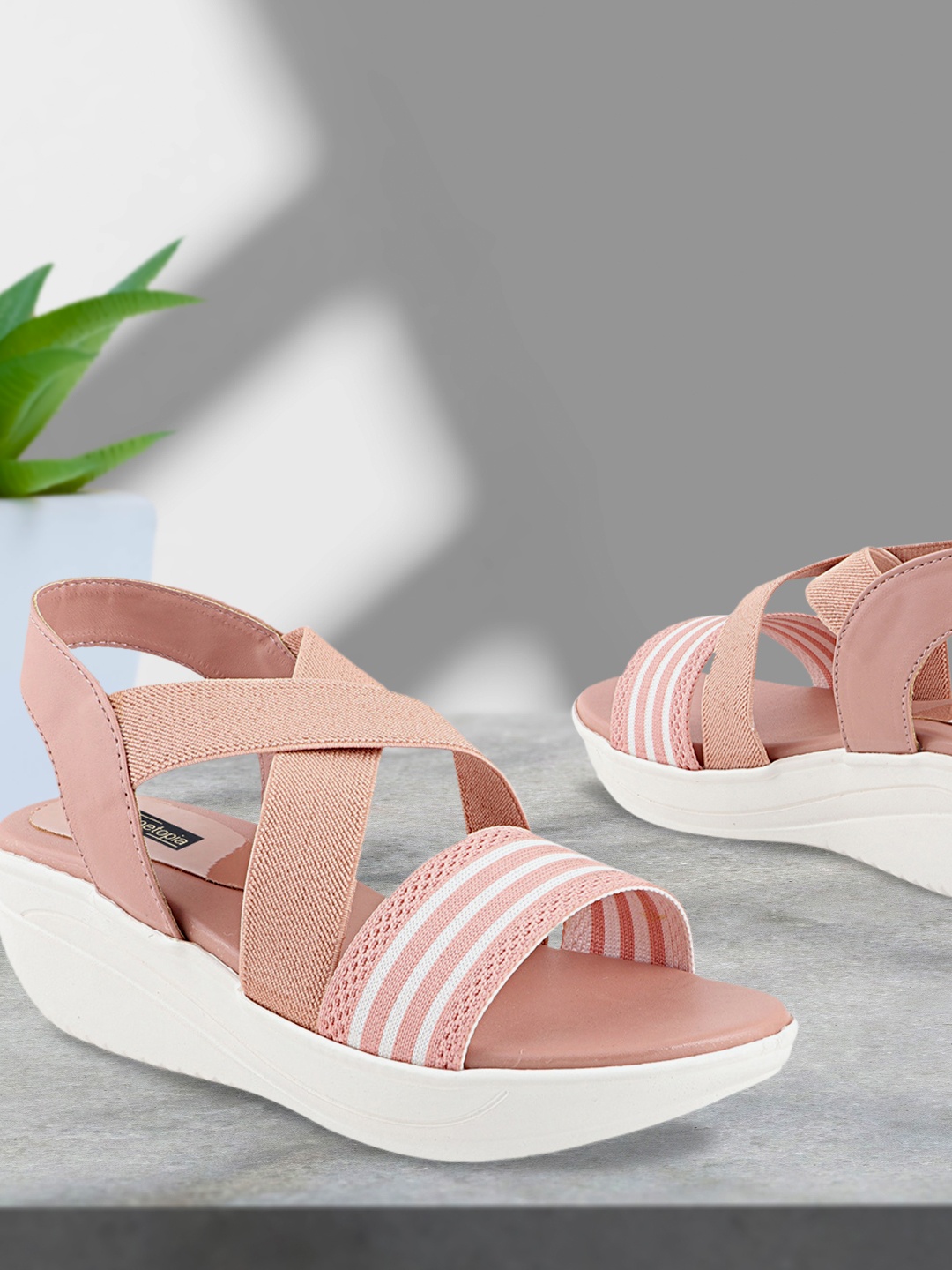 

Shoetopia Girls Pink Striped Heels