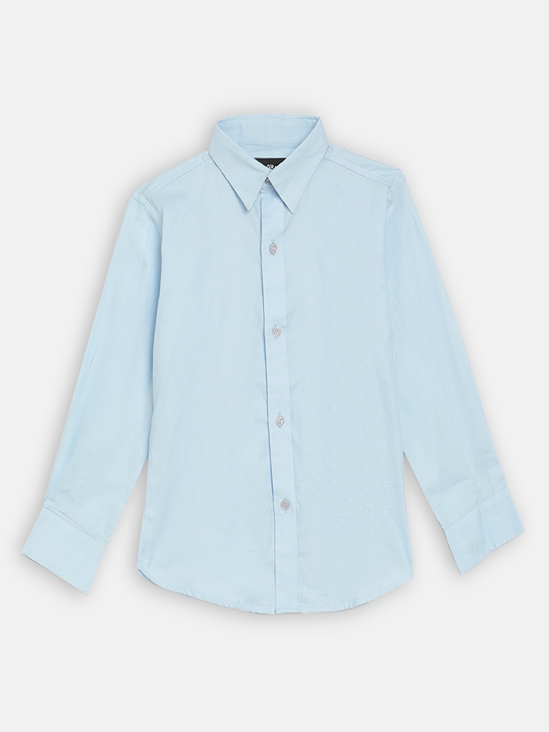 

Blue Giraffe Boys Blue Regular Fit Solid Casual Shirt With Bow Tie
