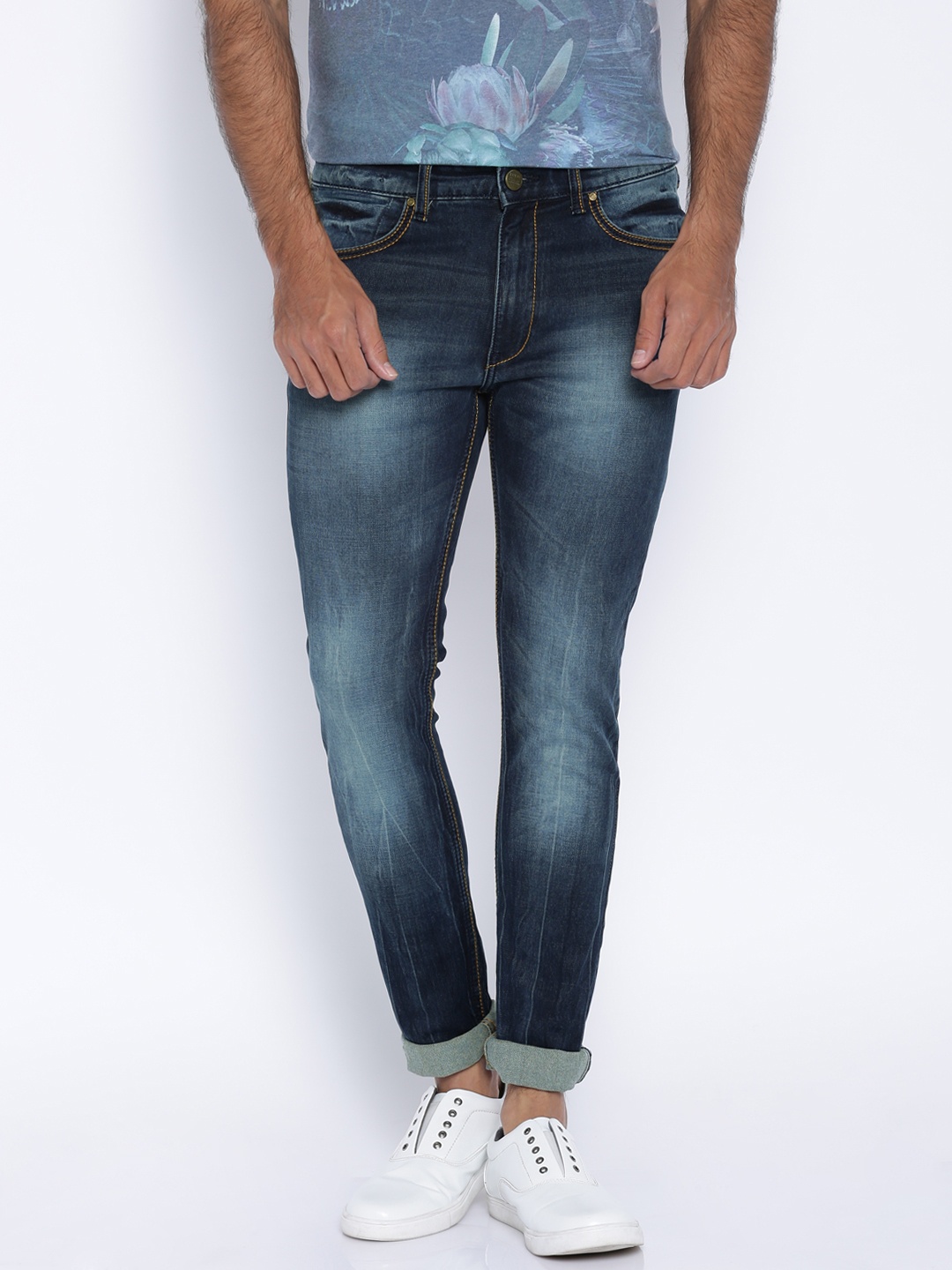 

Locomotive Dark Blue Washed Dragon Slim Stretchable Jeans