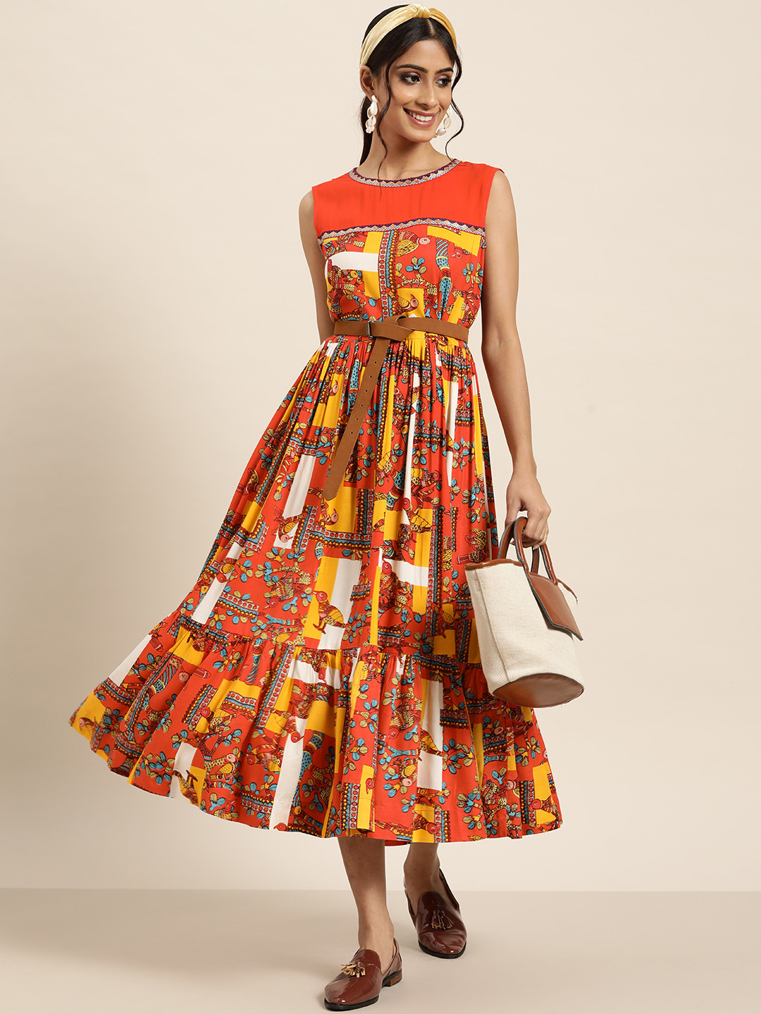 

Sangria Multicoloured Printed Maxi Dress, Multi