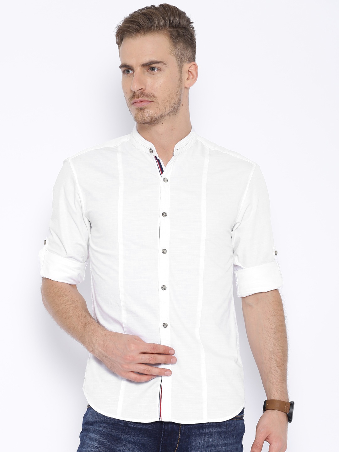 

LOCOMOTIVE White Slim Fit Casual Shirt
