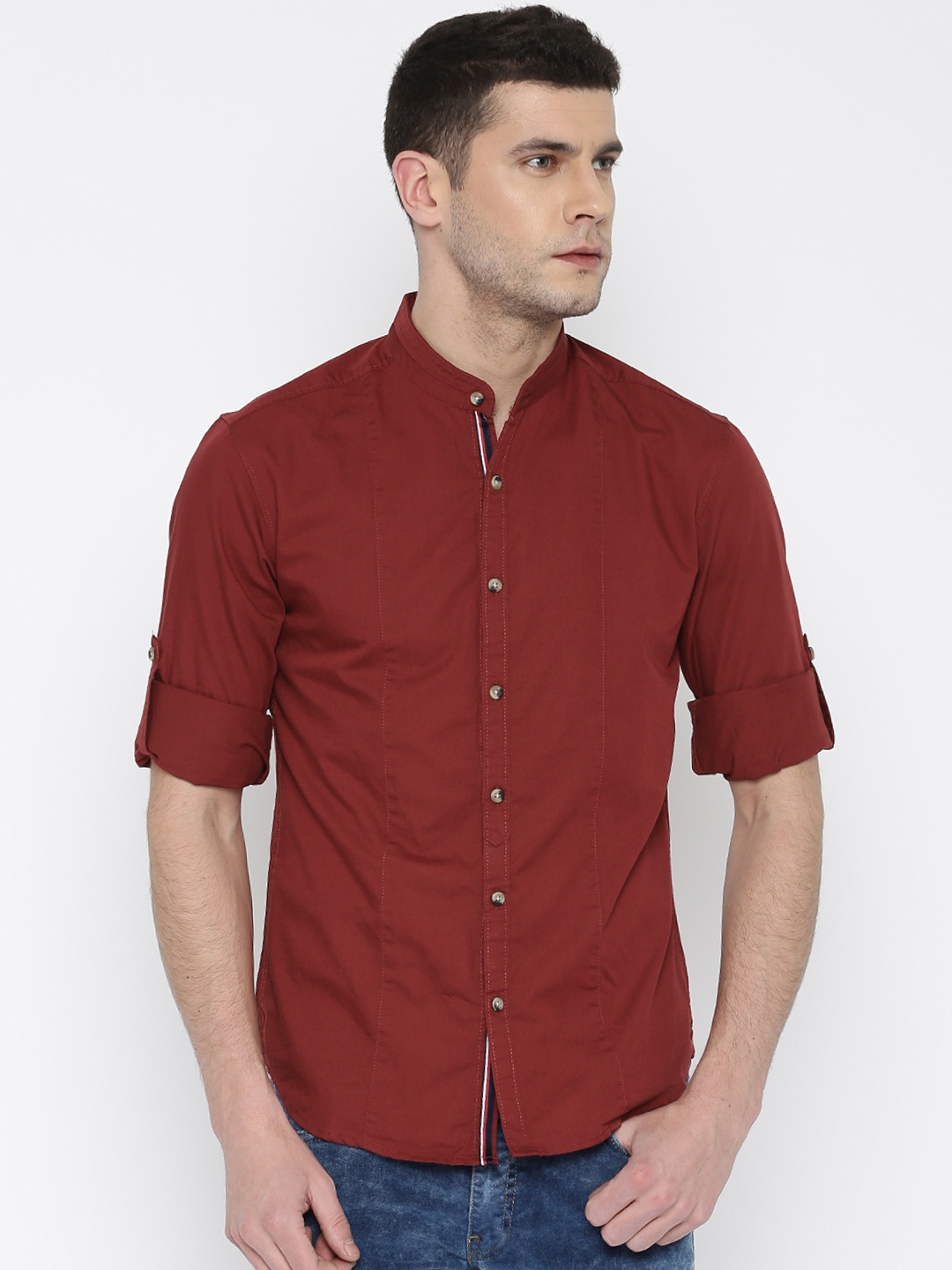 

Locomotive Red Slim Casual Shirt