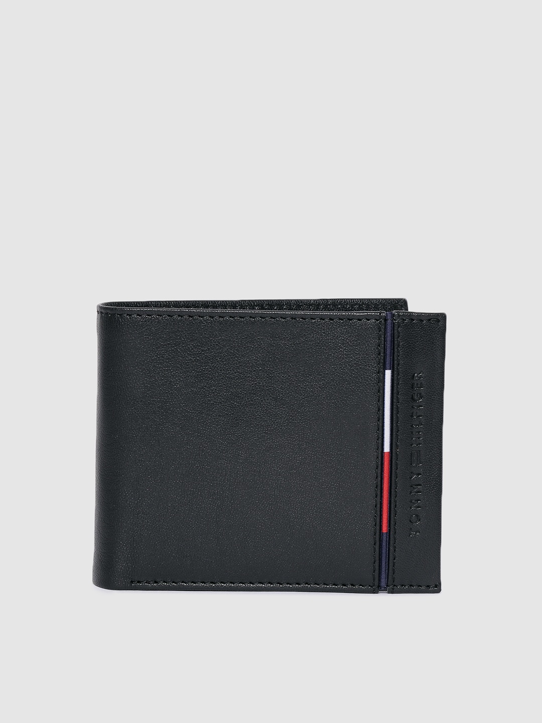 

Tommy Hilfiger Men Black Solid Two Fold Leather Wallet